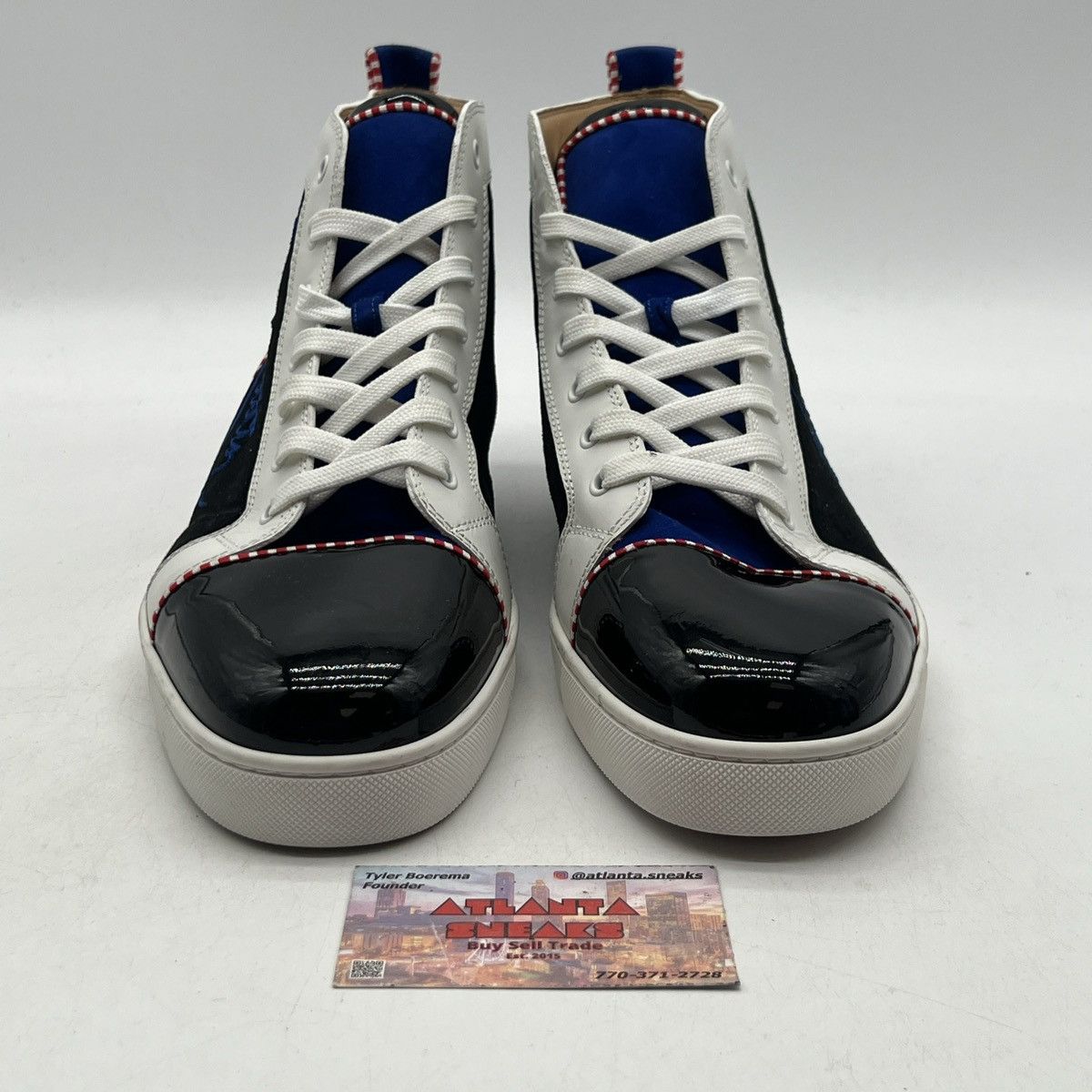 Louis Vuitton Christian Louboutin logo print black mogador Size US 13 / EU 46 - 2 Thumbnail