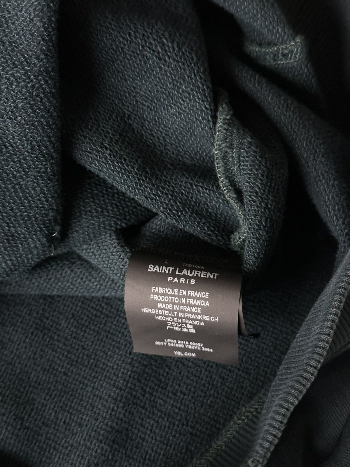 Saint Laurent Paris Saint Laurent Rive Gauche Hoodie in Dark Green Size US L / EU 52-54 / 3 - 7 Thumbnail