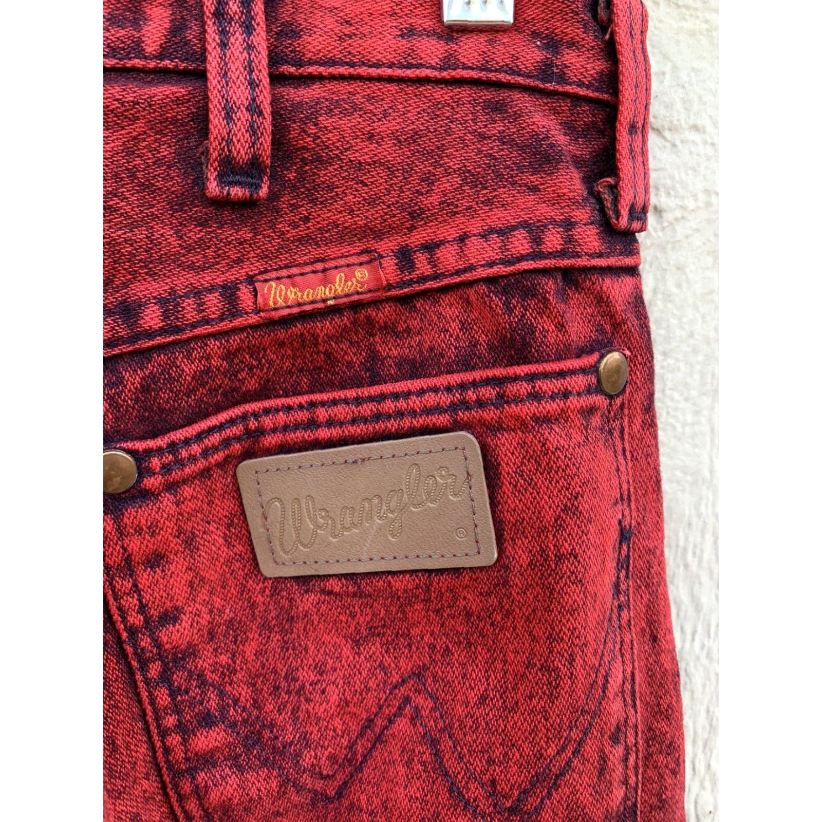 Wrangler VINTAGE Wrangler Jeans High Waist Red Acid Wash 28” X 33” Juniors Women XS-7 X 32? Size 28" / US 6 / IT 42 - 6 Thumbnail