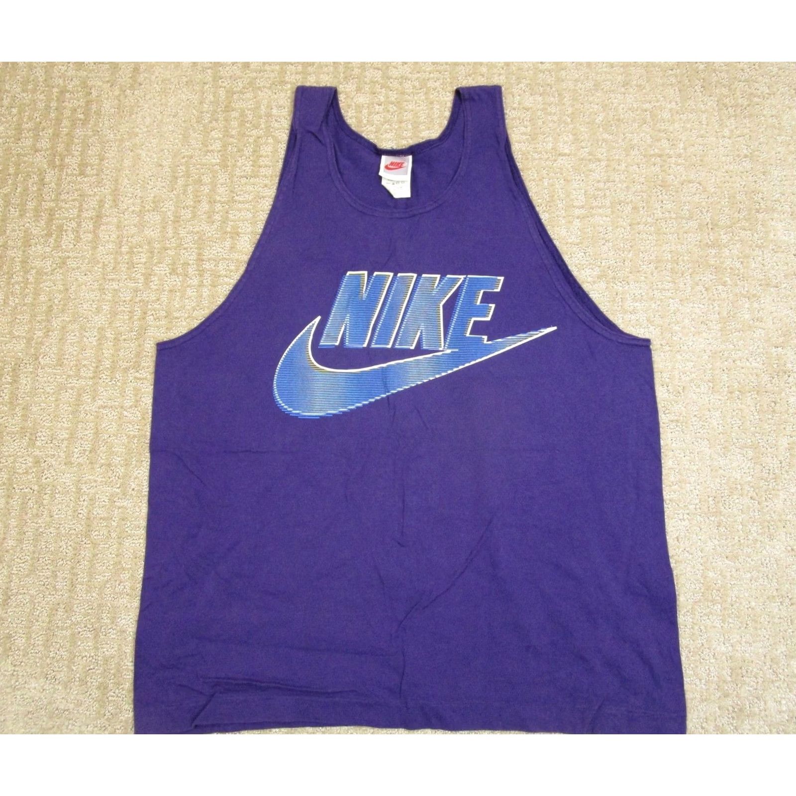 Nike Nike Tank Shirt Men Large Purple Sleeveless Basketball Gym USA 90s Vintage Tank Top Size US L / EU 52-54 / 3 - 2 Thumbnail