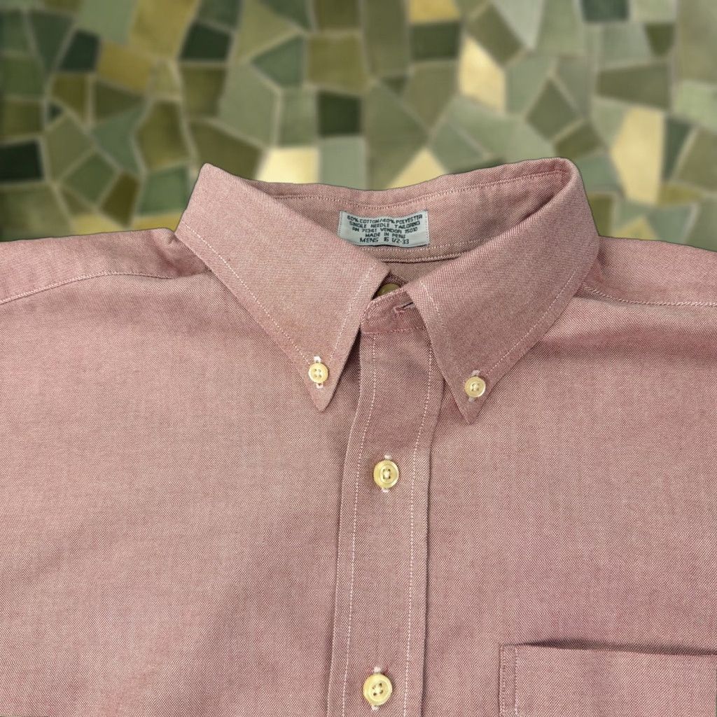 Vintage VINTAGE LL Bean Shirt Mens 16.5 33 Pink Button Front Oxford Long Sleeve Monogram Size US L / EU 52-54 / 3 - 1 Thumbnail