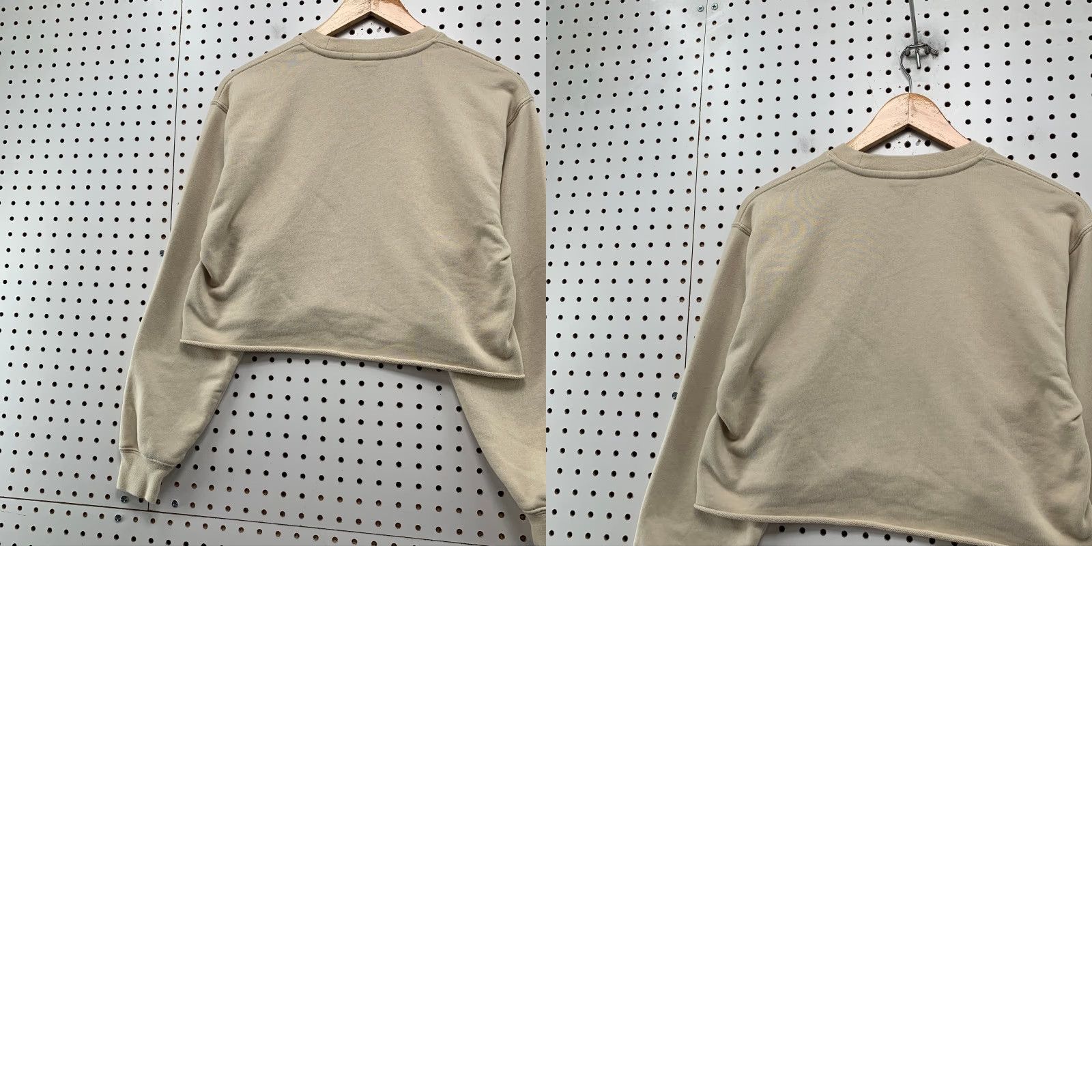 Aritzia Aritzia TNA Sweatshirt Womens Small Beige Cropped Fleece Long Sleeve Crew Neck Pullover Knit Shirt Size S / US 4 / IT 40 - 9 Thumbnail