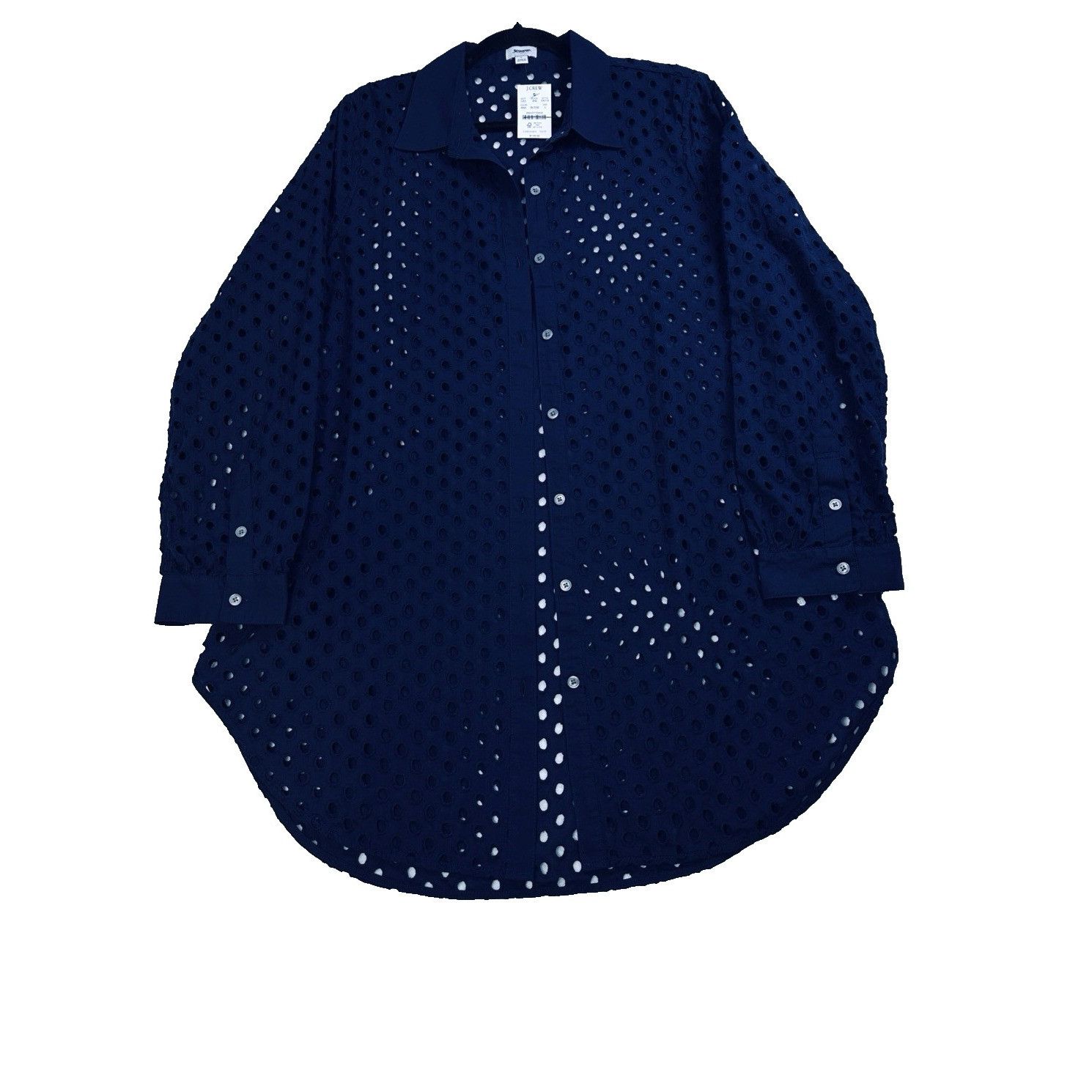 J.Crew J.Crew Factory Eyelet Swim Cover Up Tunic Shirt Navy Large Size L / US 10 / IT 46 - 2 Thumbnail