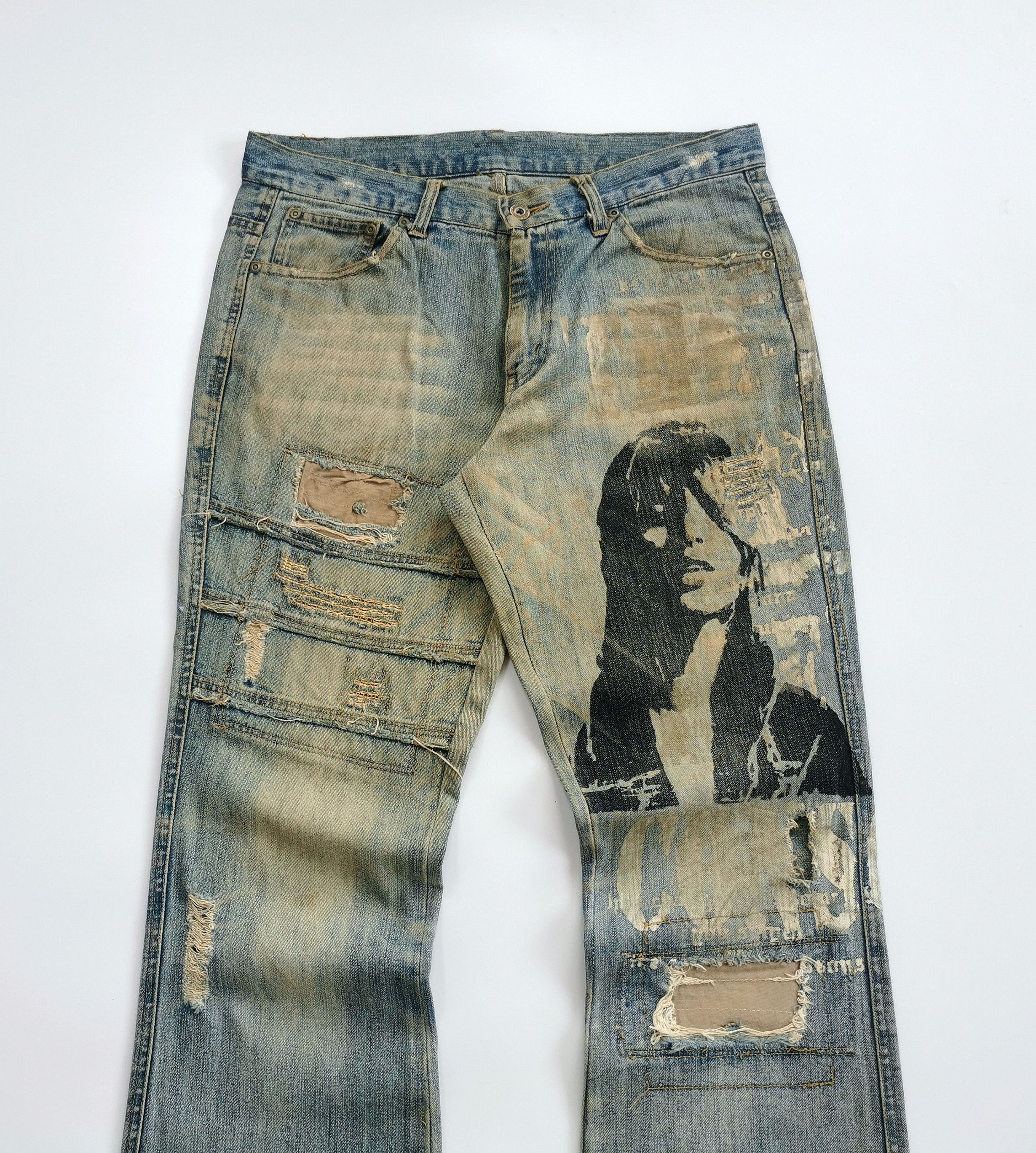 In The Attic In The attic Flared Distressed Poem Jeans Pants Size US 33 - 13 Thumbnail