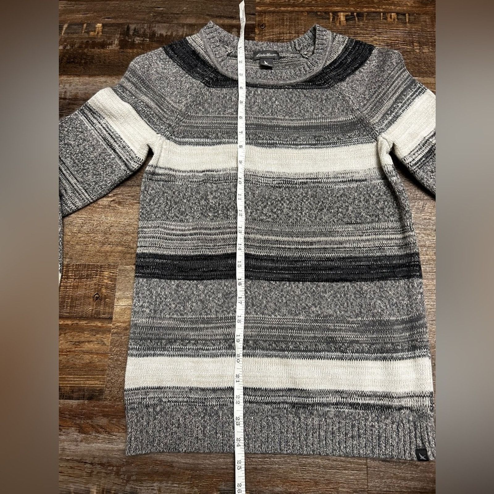Eddie Bauer Eddie Bauer Black White and Grey Striped Knit Sweater Small Size M / US 6-8 / IT 42-44 - 8 Thumbnail