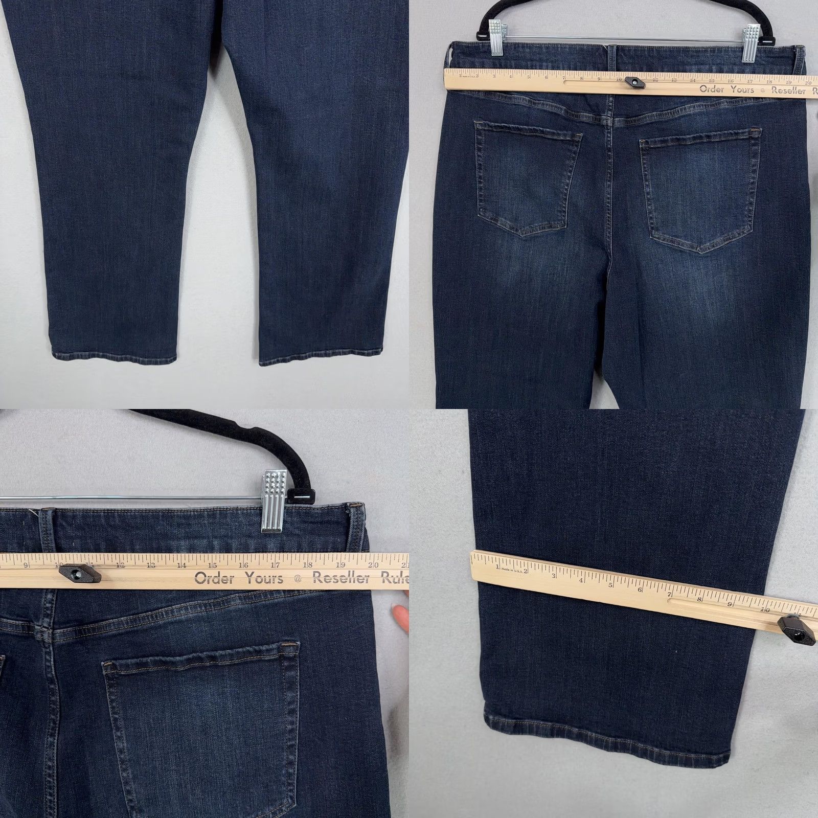 Pistola Pistola Jeans Womens Plus 22W Blue Dark Wash High Rise Bootcut Stretch Denim 90s Size 40" / US 18 - 8 Thumbnail