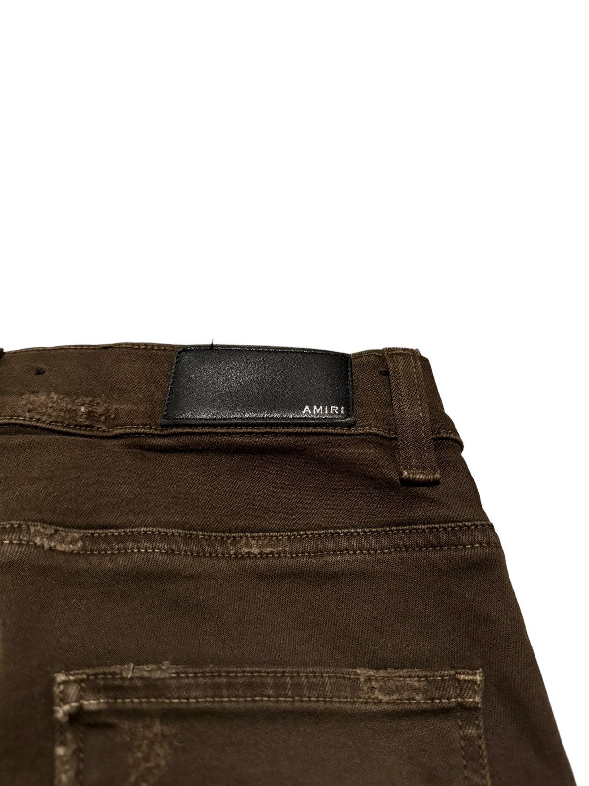 Amiri Amiri MX2 Black Leather Patchwork Jeans brown rust Size US 29 - 3 Thumbnail