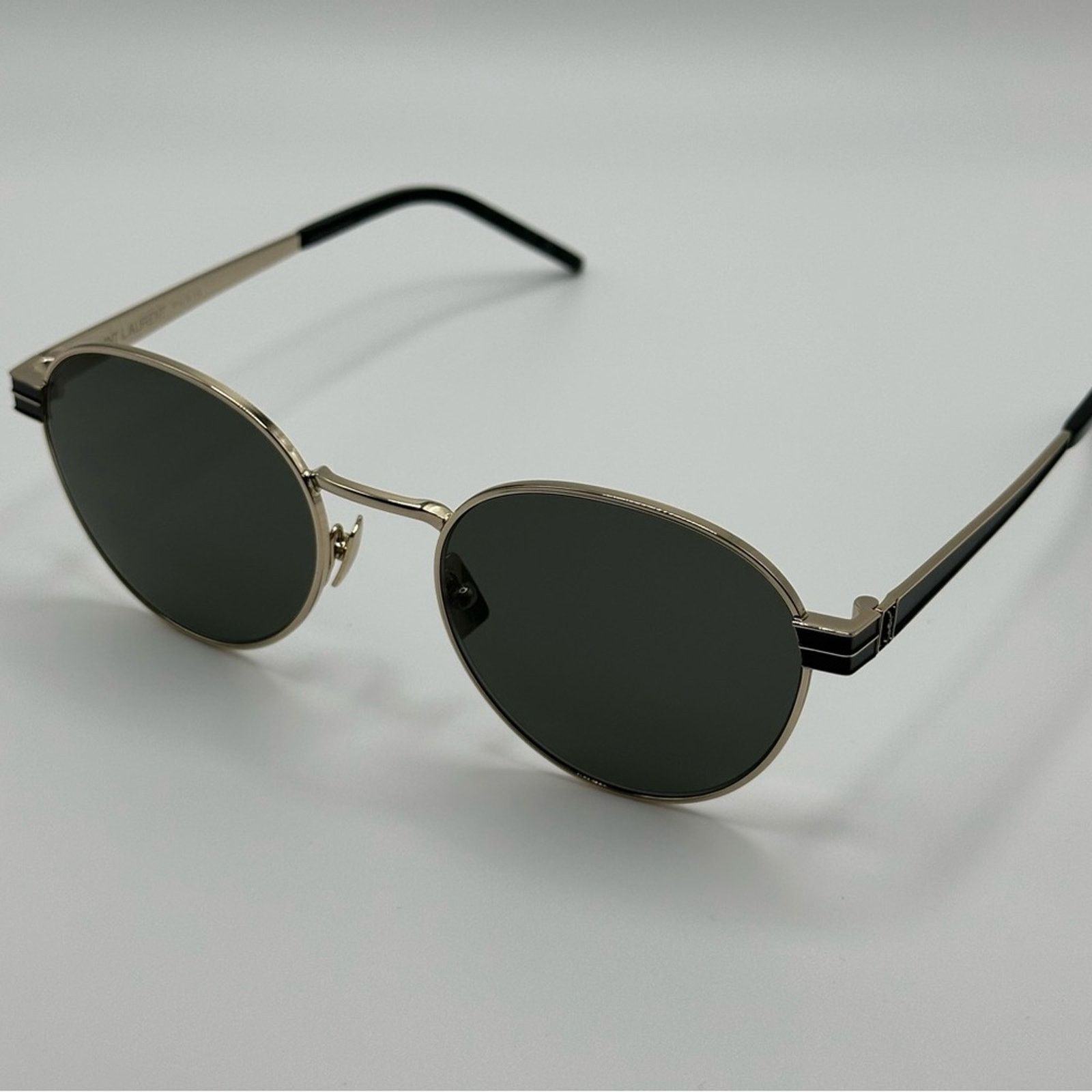 Saint Laurent Paris NEW YSL Saint Laurent Sunglasses SL M62 003 Gold Grey Unisex Size ONE SIZE - 3 Thumbnail