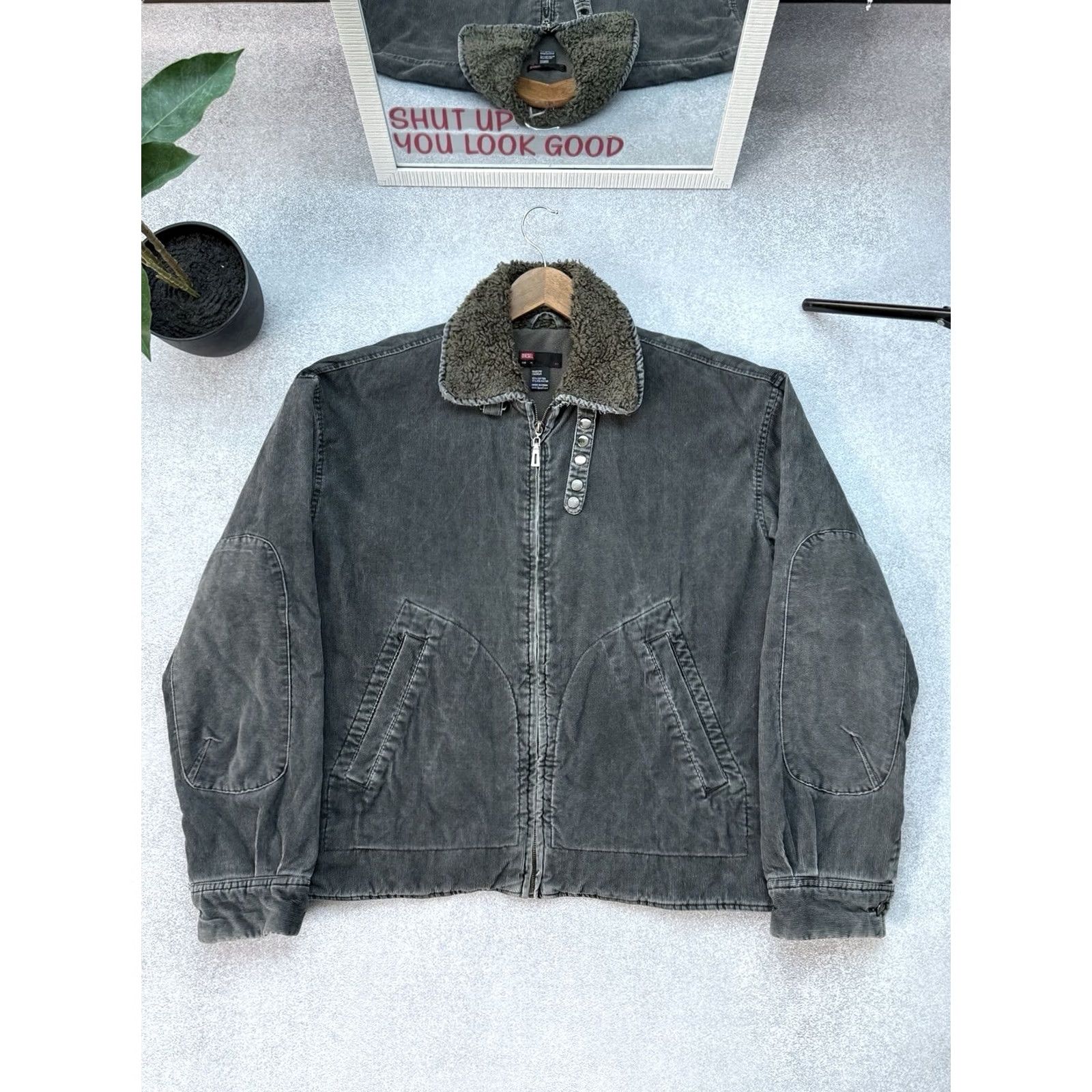Diesel VINTAGE Diesel Bomber Jacket Men XL Purple Denim Button 90s Diesel Y2K Vintage Bomber Jacket Mens Jeans Jacket Size US XL / EU 56 / 4 - 2 Thumbnail