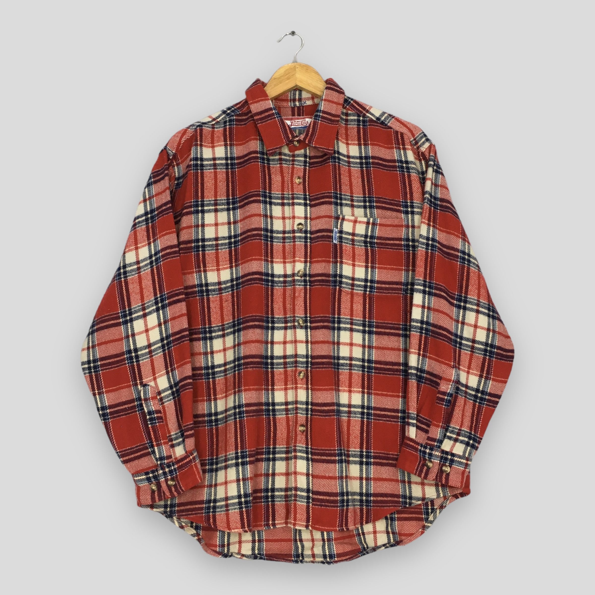 Pepsi Vintage Pepsi Cola Checkered Flannel Shirt XLarge Size US XL / EU 56 / 4 - 1 Thumbnail