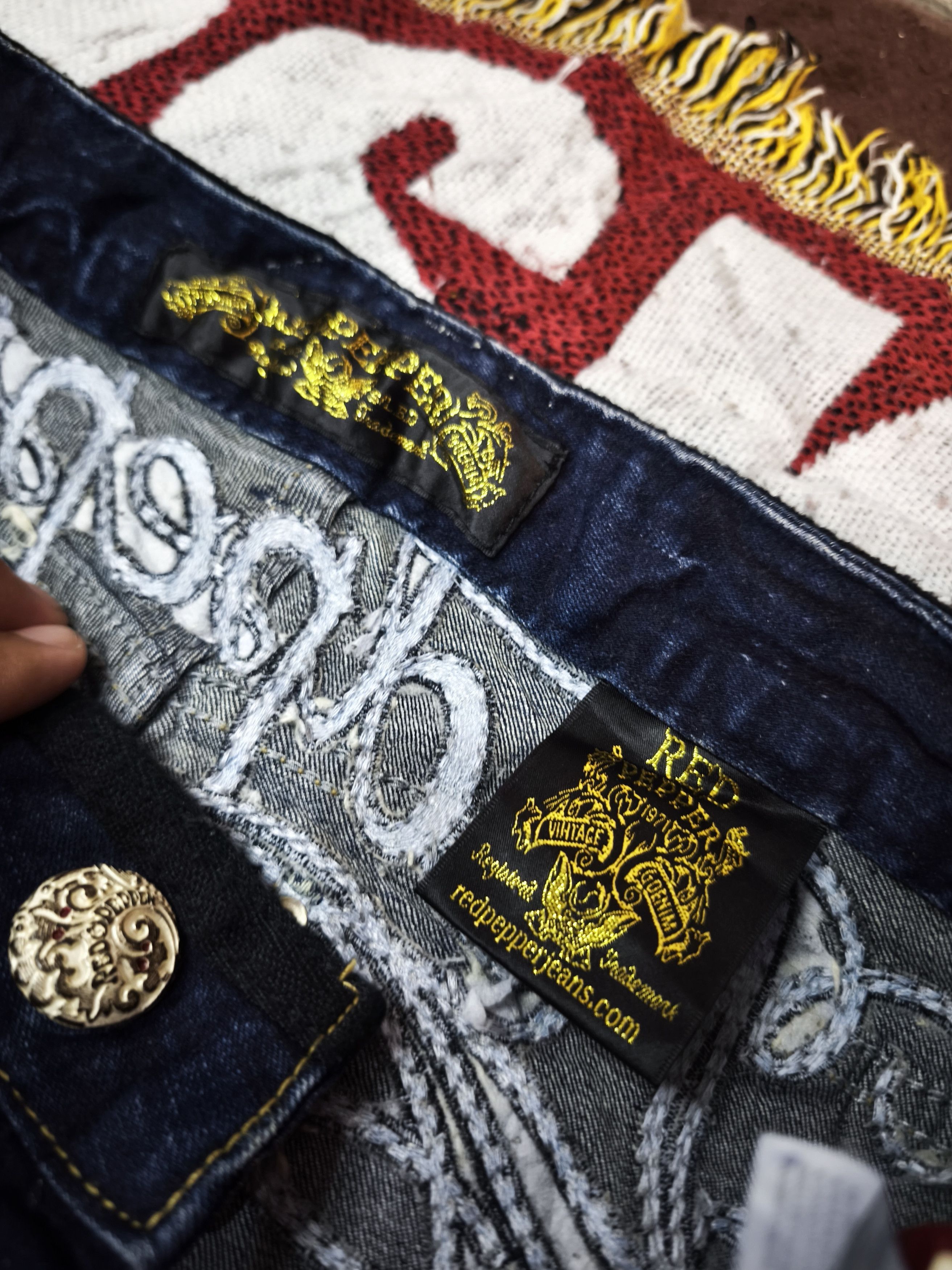 Ed Hardy Very Rare!!! Ed Hardy x Dr Pepper Embroidered Jeans. Size US 31 - 13 Thumbnail