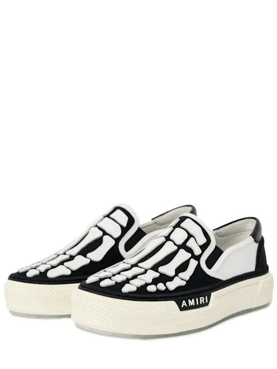 Amiri oc11z0225 Slip On Sneakers in White & Black Size US 13 / EU 46 - 7 Thumbnail