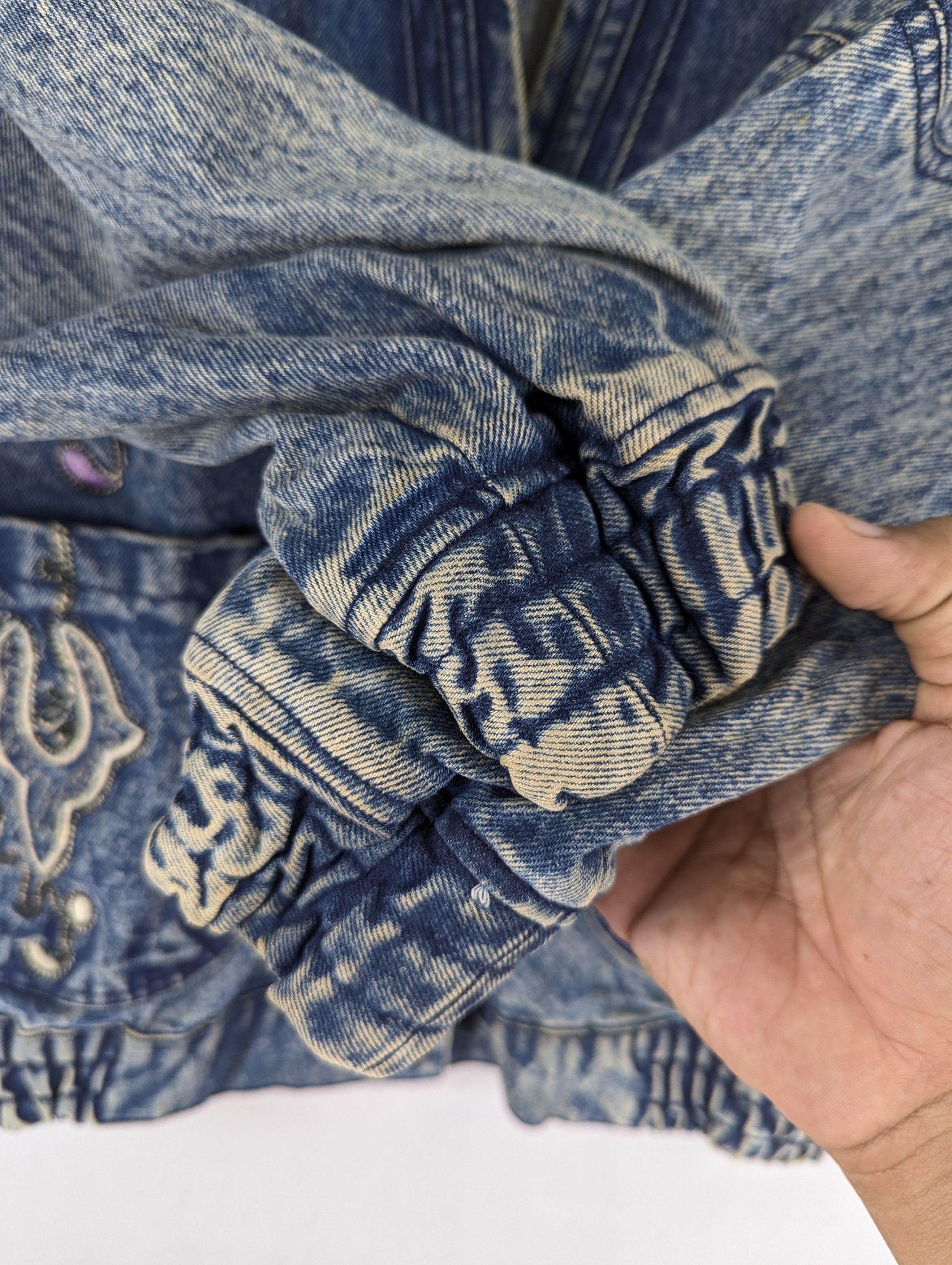 Vintage Corrose Cardigan Embroidery Denim Jacket