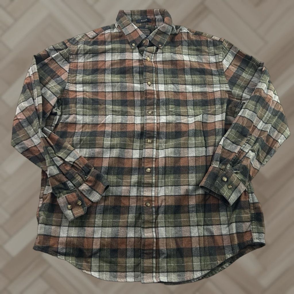 Pendleton Pendleton Plaid Long Sleeve Button-Up Shirt Mens Large Gray Flannel Size US L / EU 52-54 / 3 - 1 Thumbnail