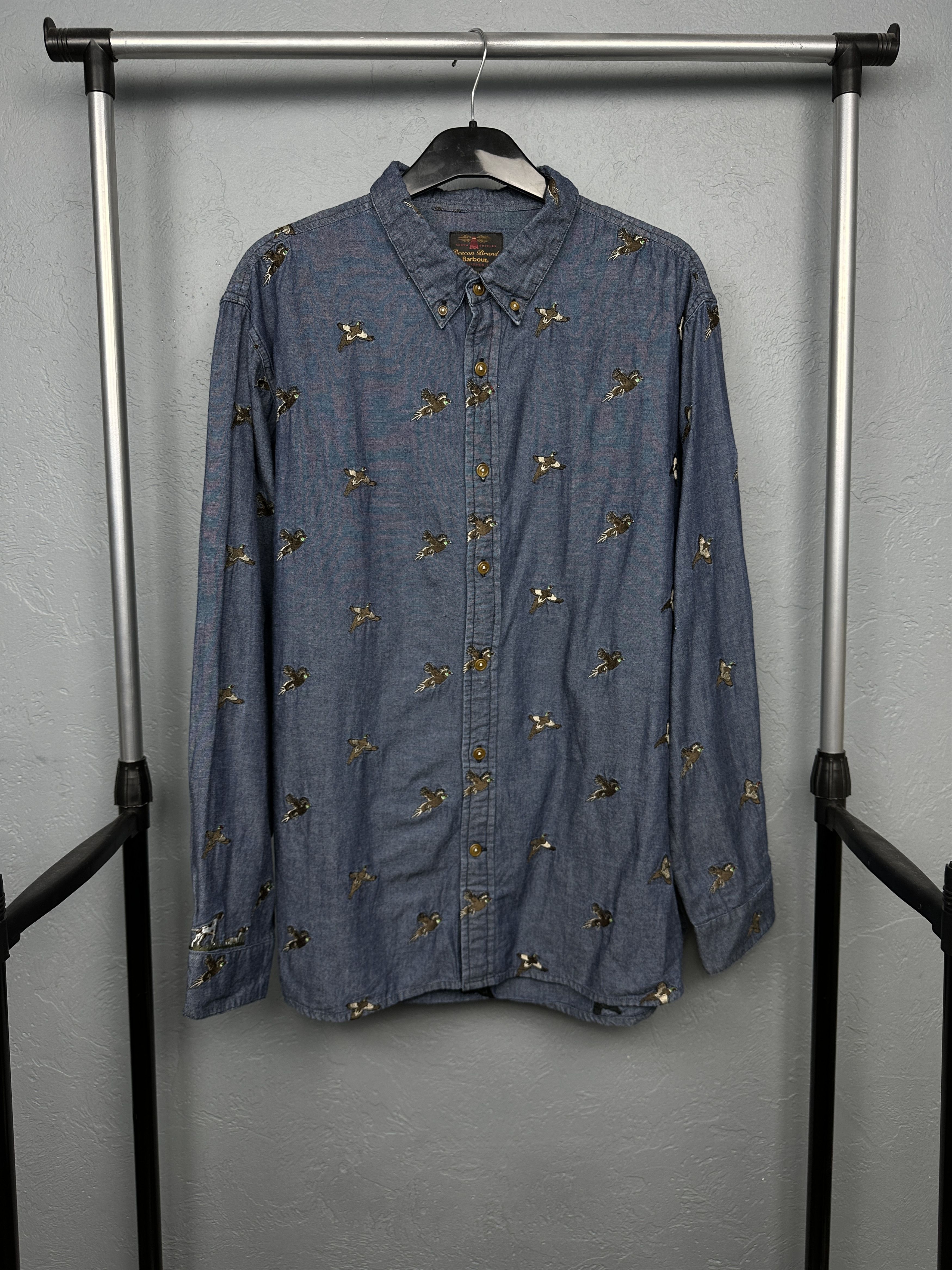 Barbour Barbour Vintage Mens Denim Long Sleeve Shirt Size US XL / EU 56 / 4 - 1 Thumbnail