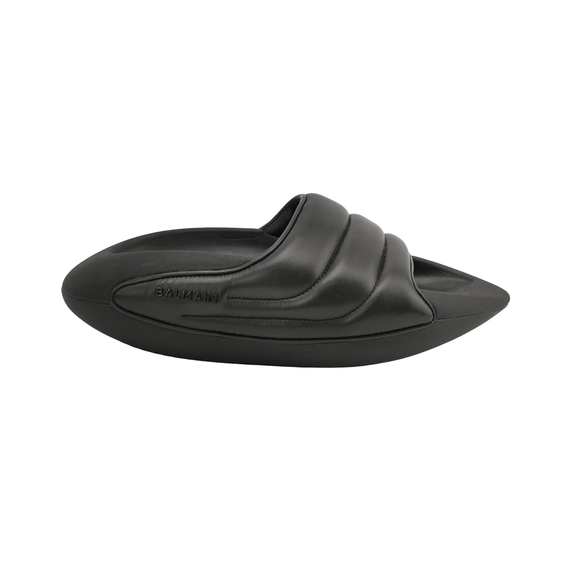 Balmain Balmain Quilted Leather B-IT Slides 42 Size US 9 / EU 42 - 1 Thumbnail