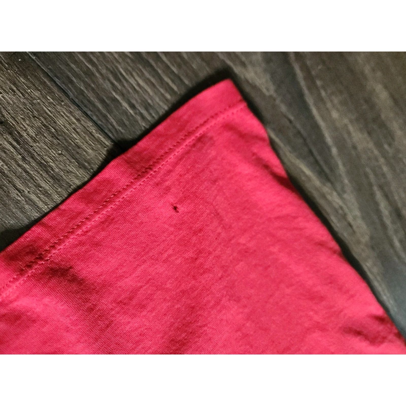 Jerzees VINTAGE Jerzees T-Shirt Mens L Red Single Stitch Cotton Blend Crew Neck Pocket USA Thrashed Deeply worn Size US L / EU 52-54 / 3 - 5 Thumbnail