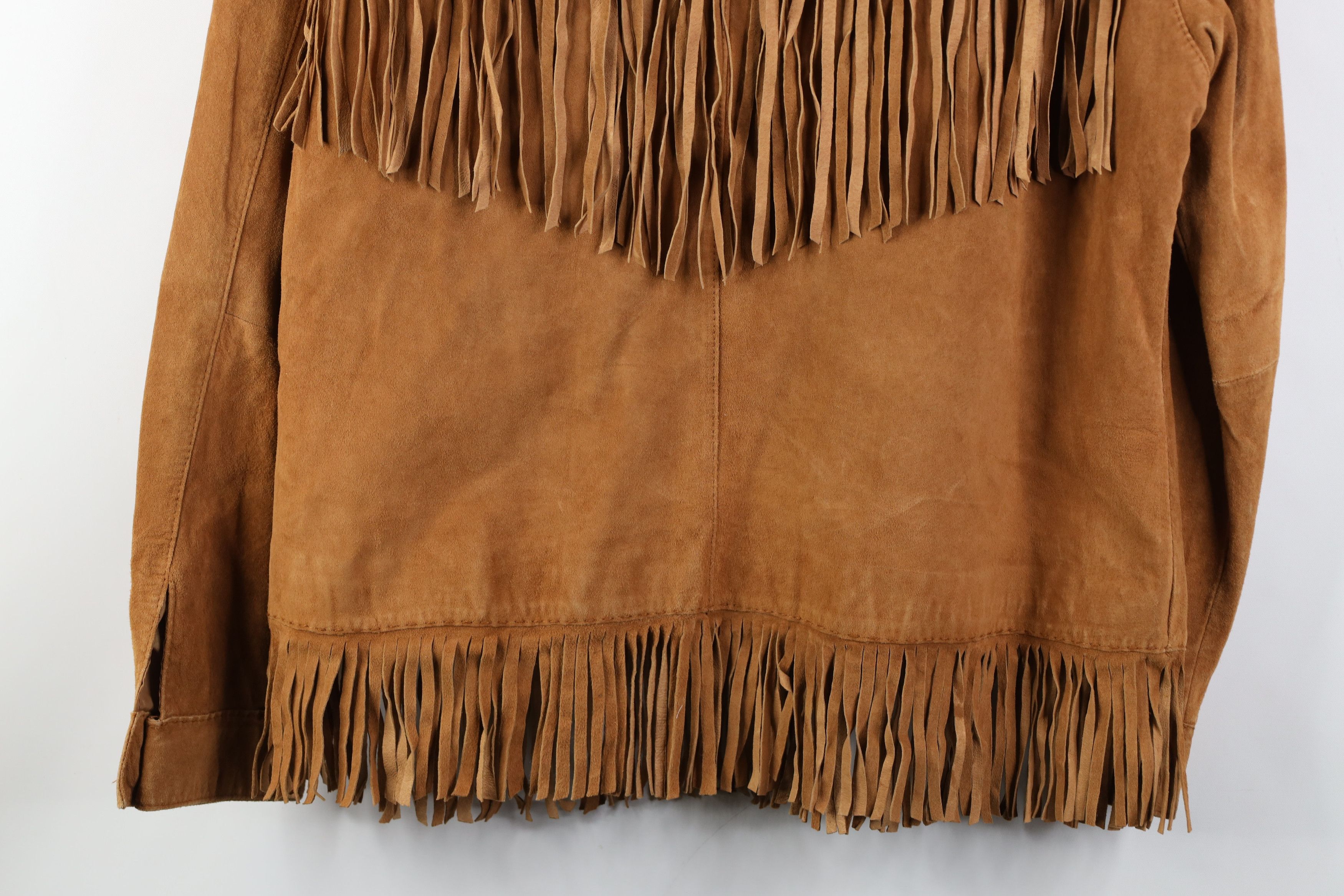 Chicos Vintage 90s Chicos Western Suede Leather Fringed Jacket Size XS / US 0-2 / IT 36-38 - 14 Thumbnail