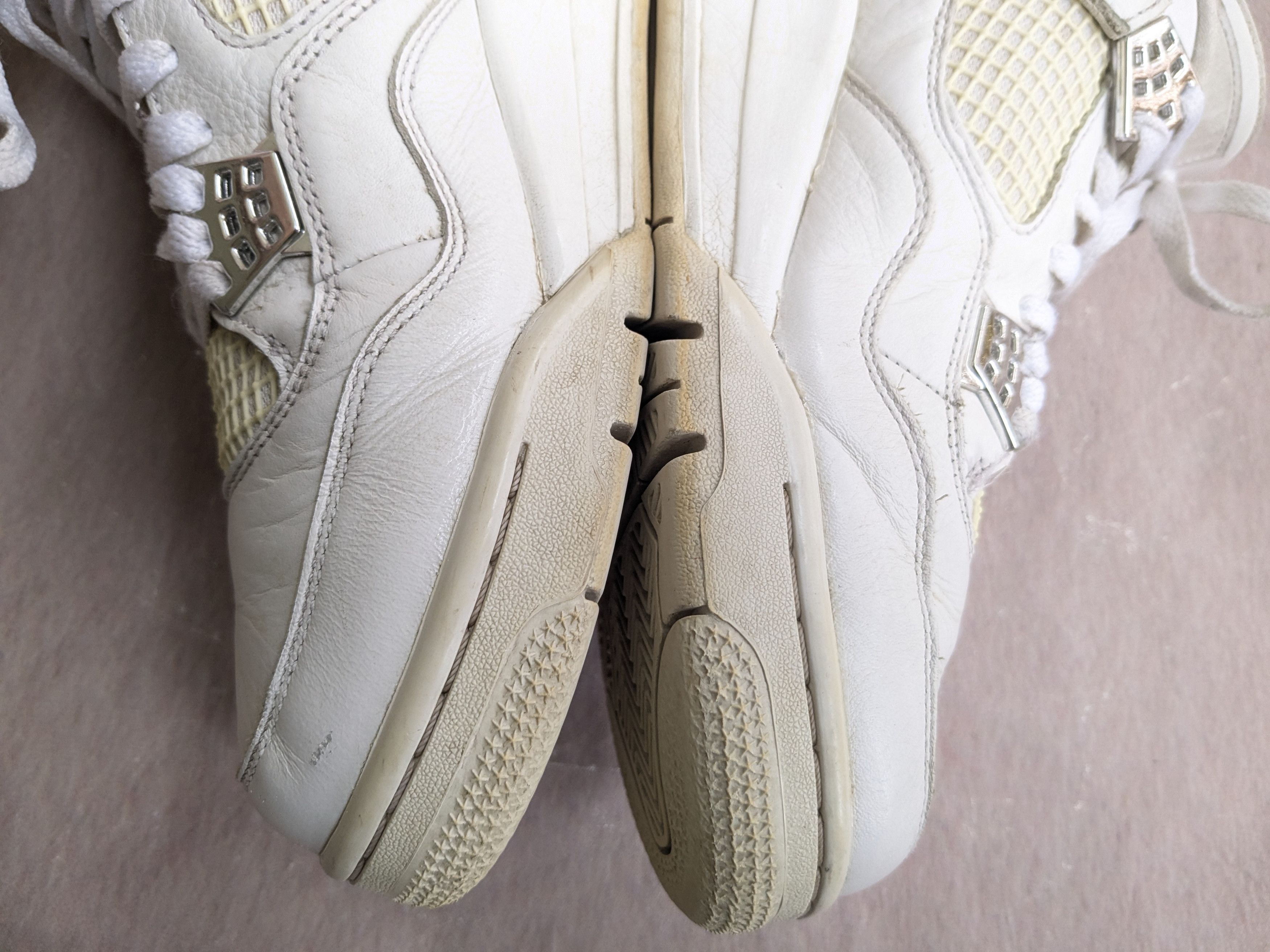 Jordan Brand Nike Air Jordan 4 Retro Pure Money 12 White Silver Leather Size US 12 / EU 45 - 10 Thumbnail