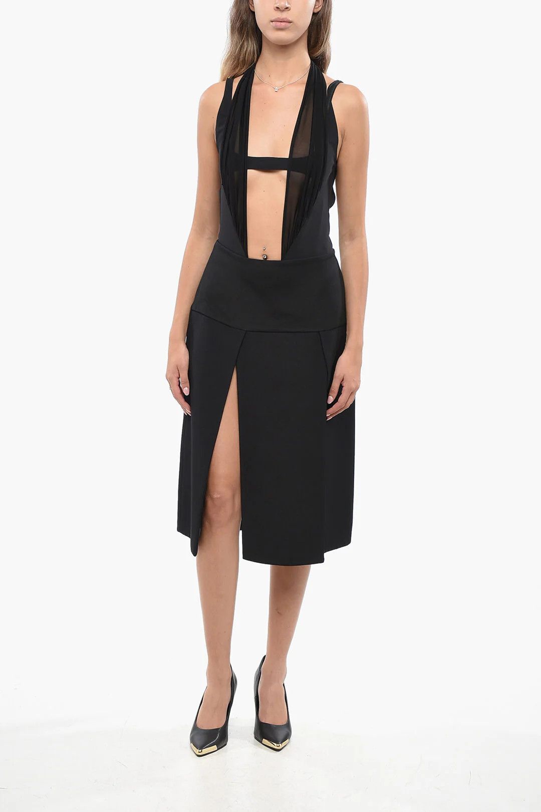 KHAITE og1mm0426 Flared Skirt in Black Size 30" / US 8 / IT 44 - 3 Thumbnail