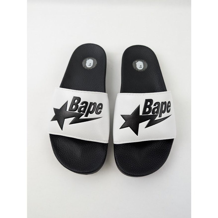 Bape o1rshd1 Q:2 / Bape Logo Slider Slipper Slide in Black/White Size US 9 / EU 42 - 7 Thumbnail