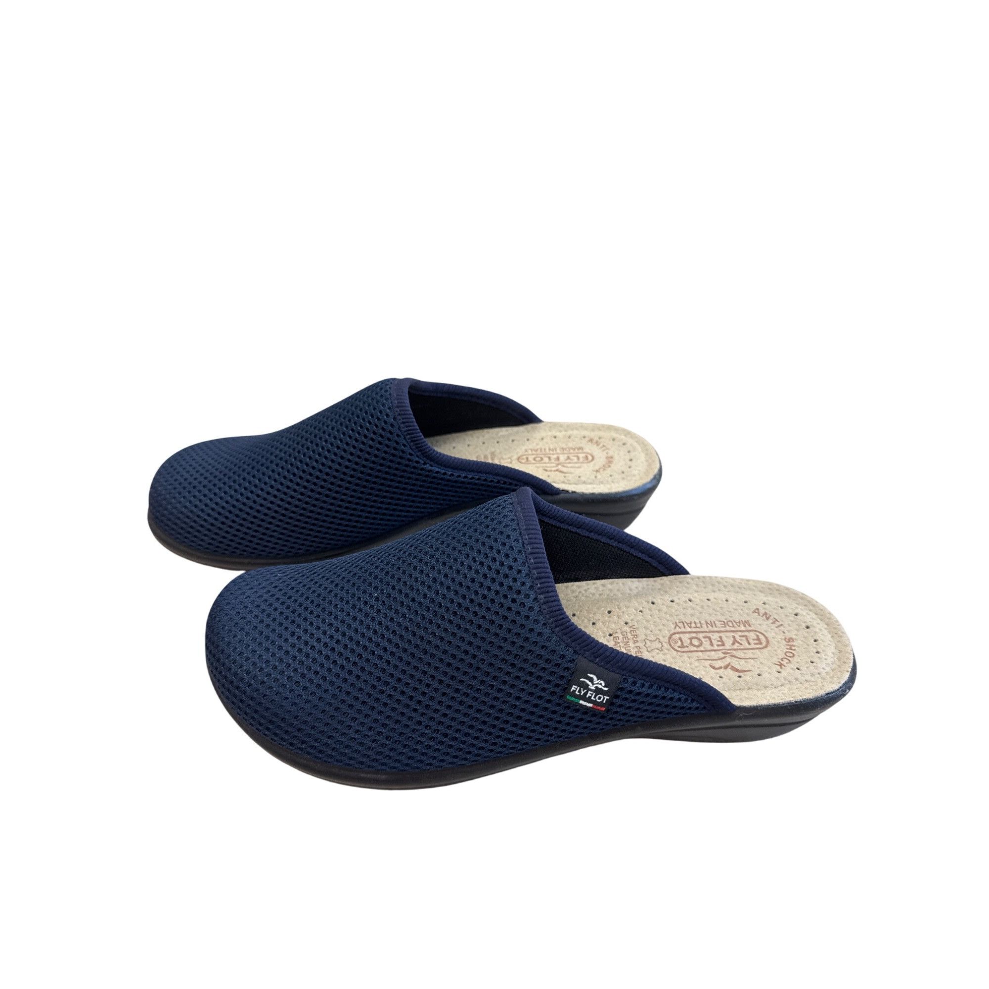Designer Fly Flot Womens Blue leather Mesh Slip-On Mules sandals Size Size US 8.5 / IT 38.5 - 3 Thumbnail