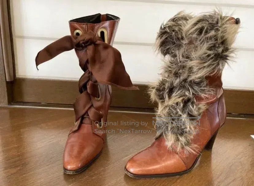 Issey Miyake Issey Miyake Strappy Fur Leather Heel Boots. Size US 7 / IT 37 - 1 Thumbnail