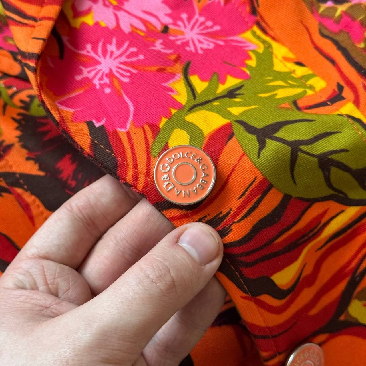 Dolce & Gabbana Dolce Gabbana Archive Neon Orange Pink Floral Blazer Jacket Size M / US 6-8 / IT 42-44 - 7 Thumbnail