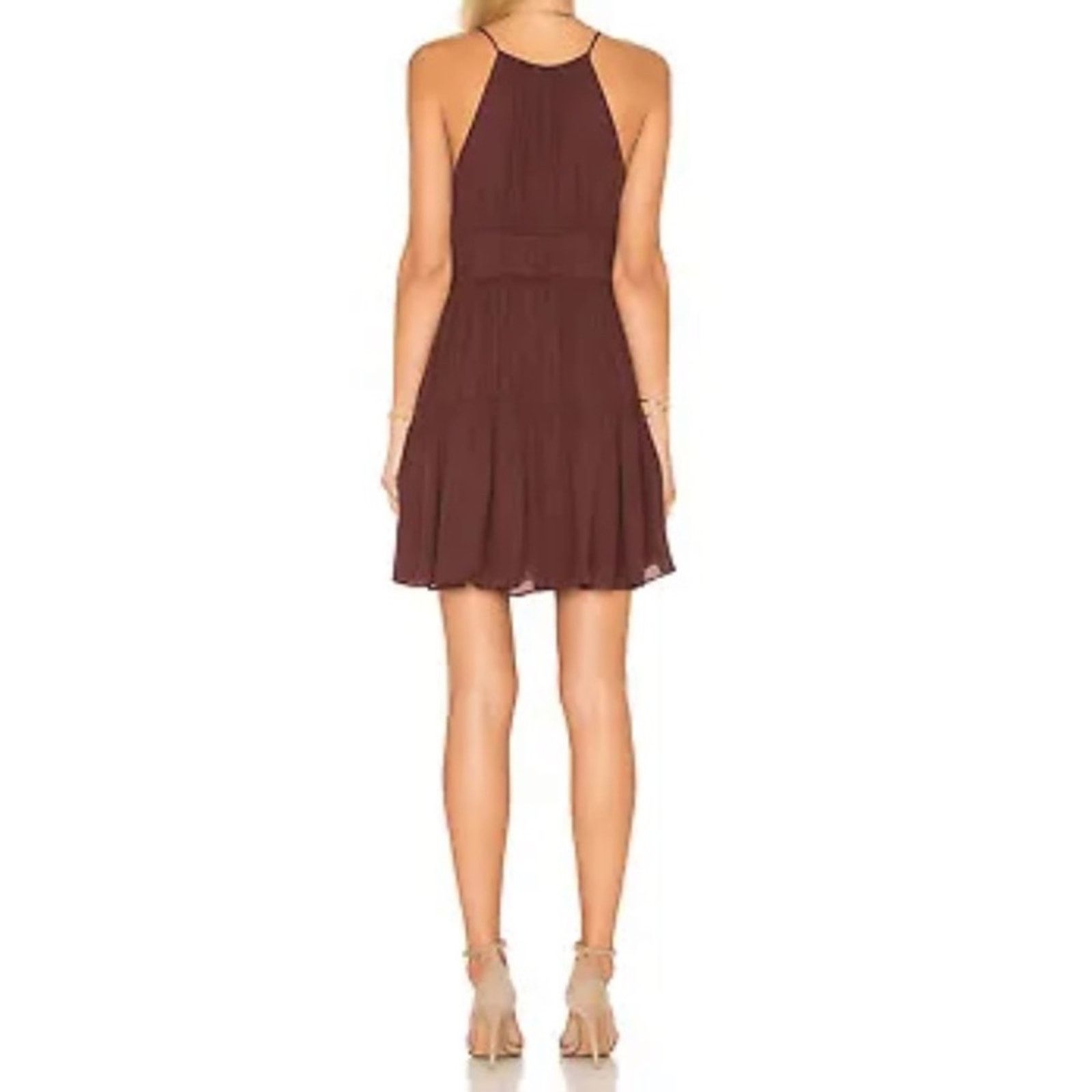 Cinq a Sept Cinq a Sept $380 Silk Lotus Dress In Rum Raisin XS EUC Size XS / US 0-2 / IT 36-38 - 3 Thumbnail