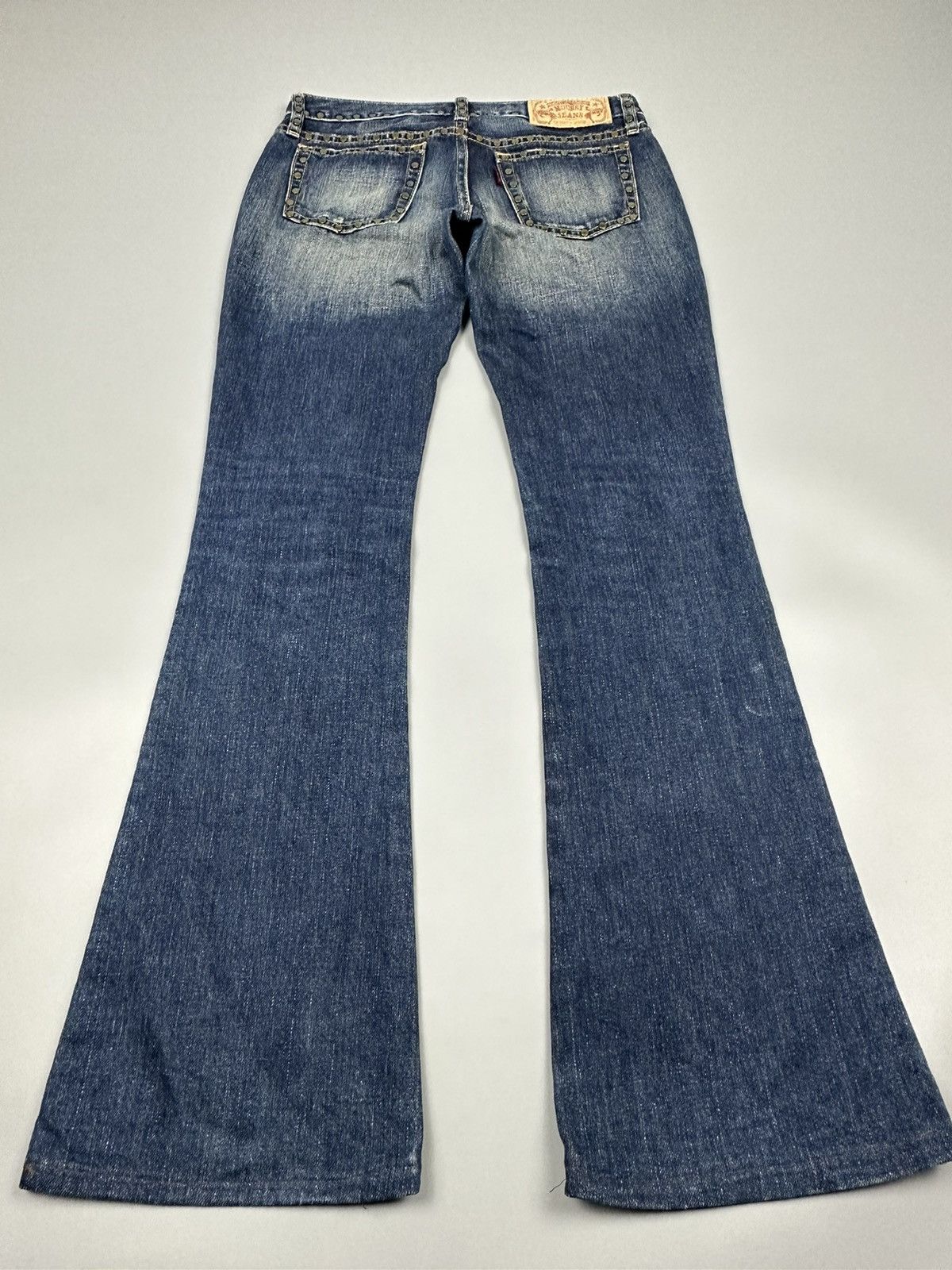 If Six Was Nine × Le Grande Bleu (L.G.B.) 🔥Flared🔥 Vintage Moussy Flared Boro Multi Button Jeans Size 27" / US 4 / IT 40 - 4 Thumbnail