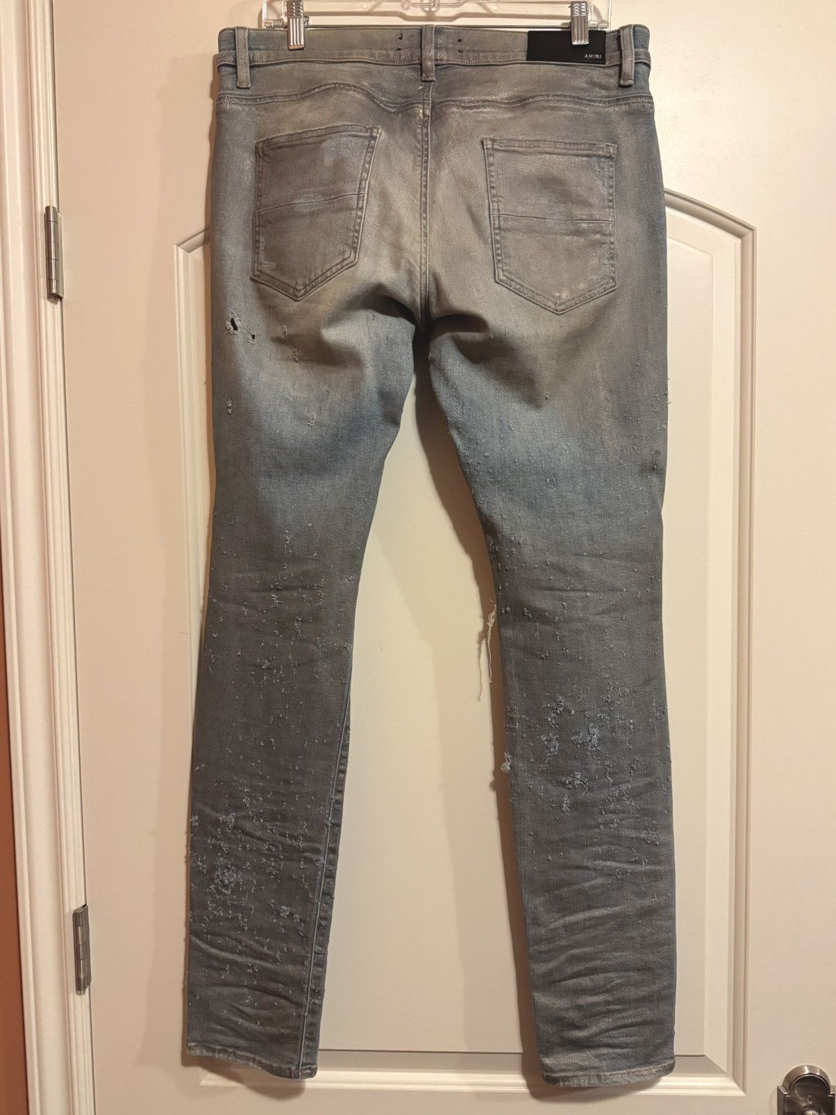 Amiri Amiri MX1 'Shotgun' slim fit foil finish denim jeans Size 33 Size US 33 - 2 Thumbnail