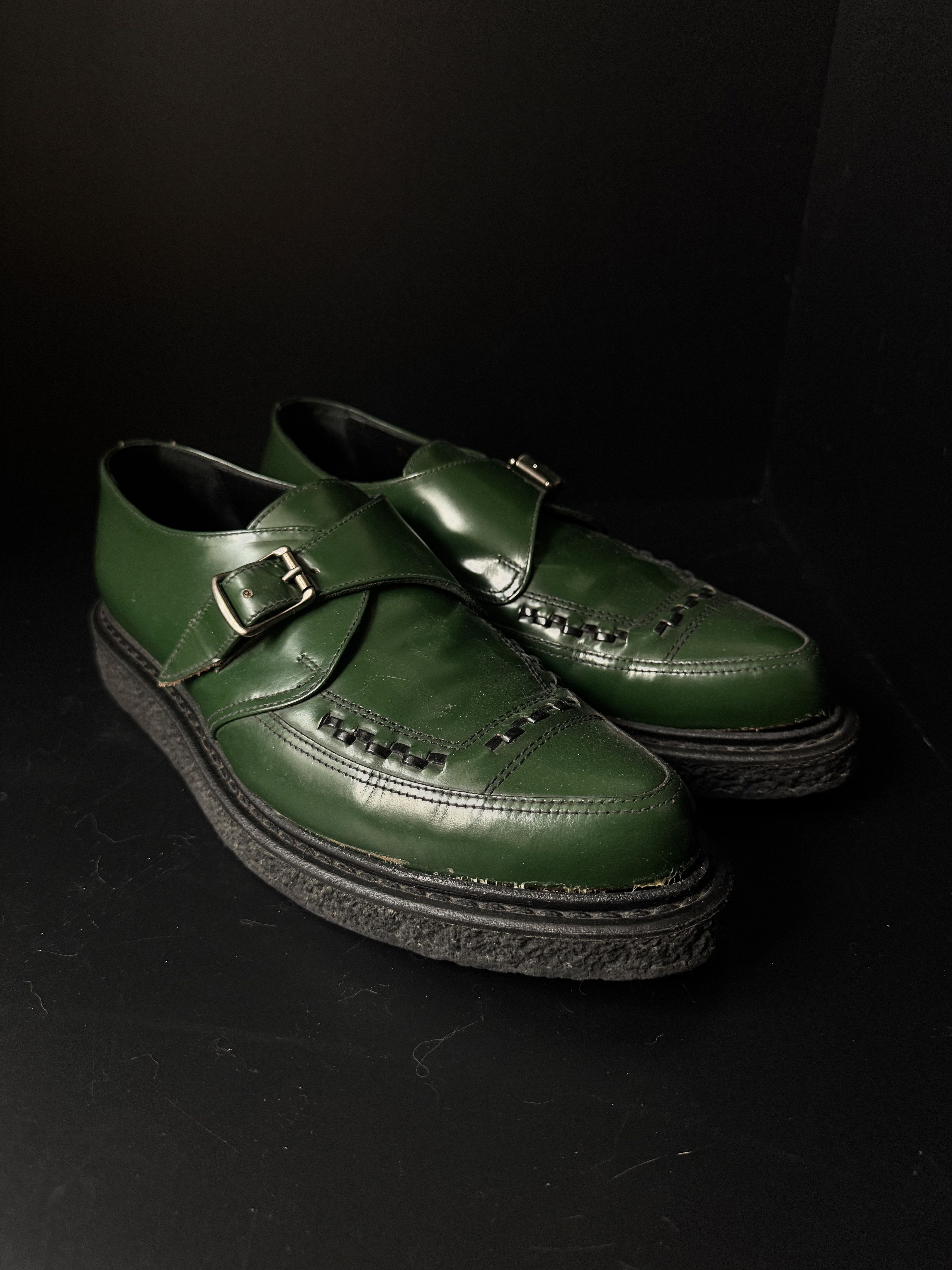 AW14 Hedi Slimane Green Leather Creeper, view 2