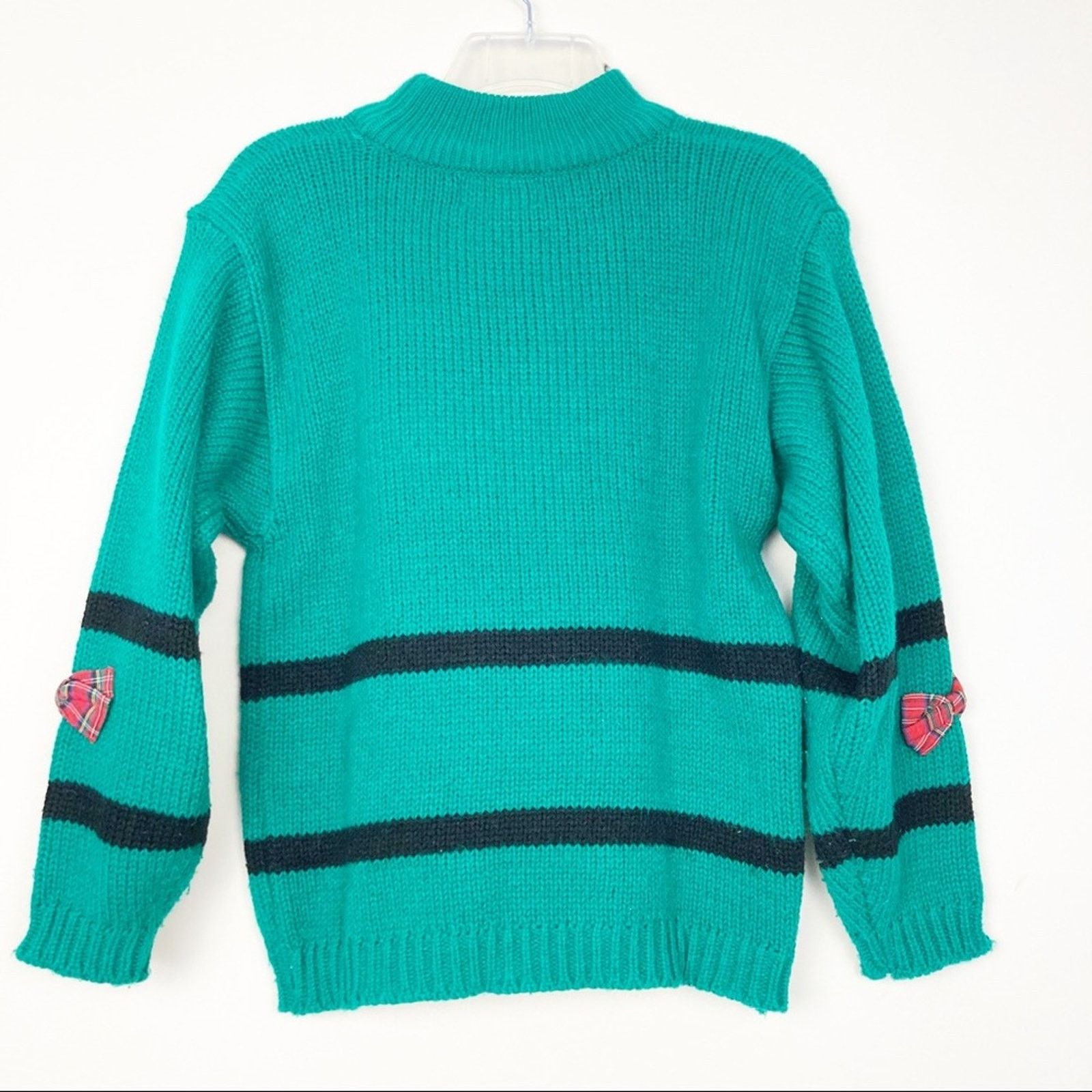 Vintage Vintage Green Scottie Dog Sweater Plaid Bows Sz S Size S / US 4 / IT 40 - 3 Thumbnail