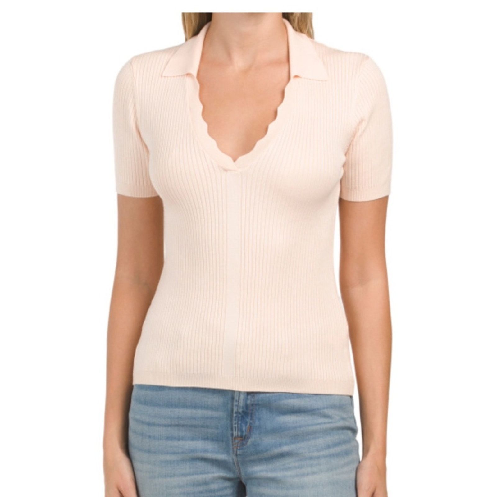 Elie Tahari Pointelle Polo Sweater from ELIE BY ELIE TAHARI Size XS / US 0-2 / IT 36-38 - 1 Thumbnail