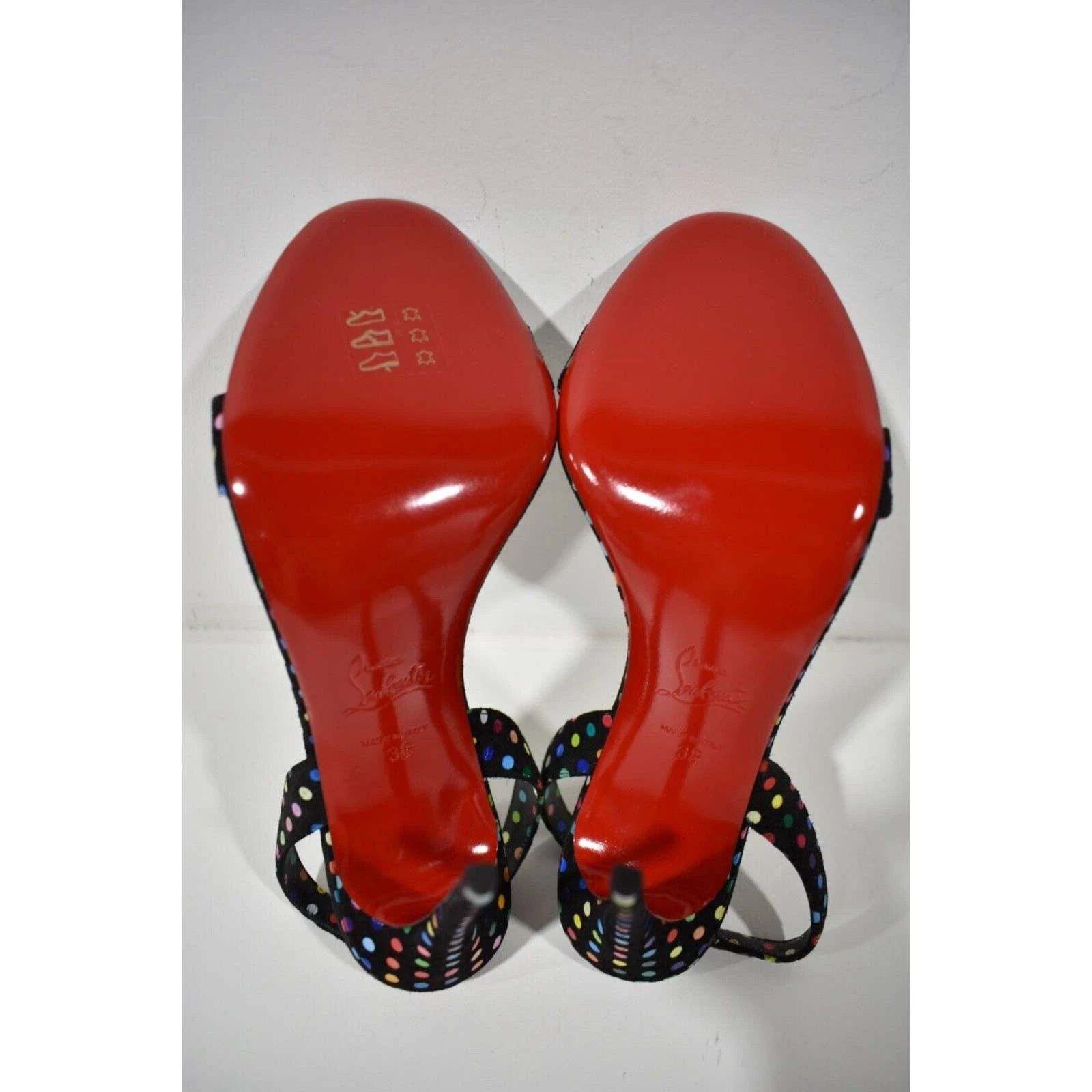 Christian Louboutin Christian Louboutin O Marylin 100 Black Polka Dot Slingback Size US 8 / IT 38 - 12 Thumbnail