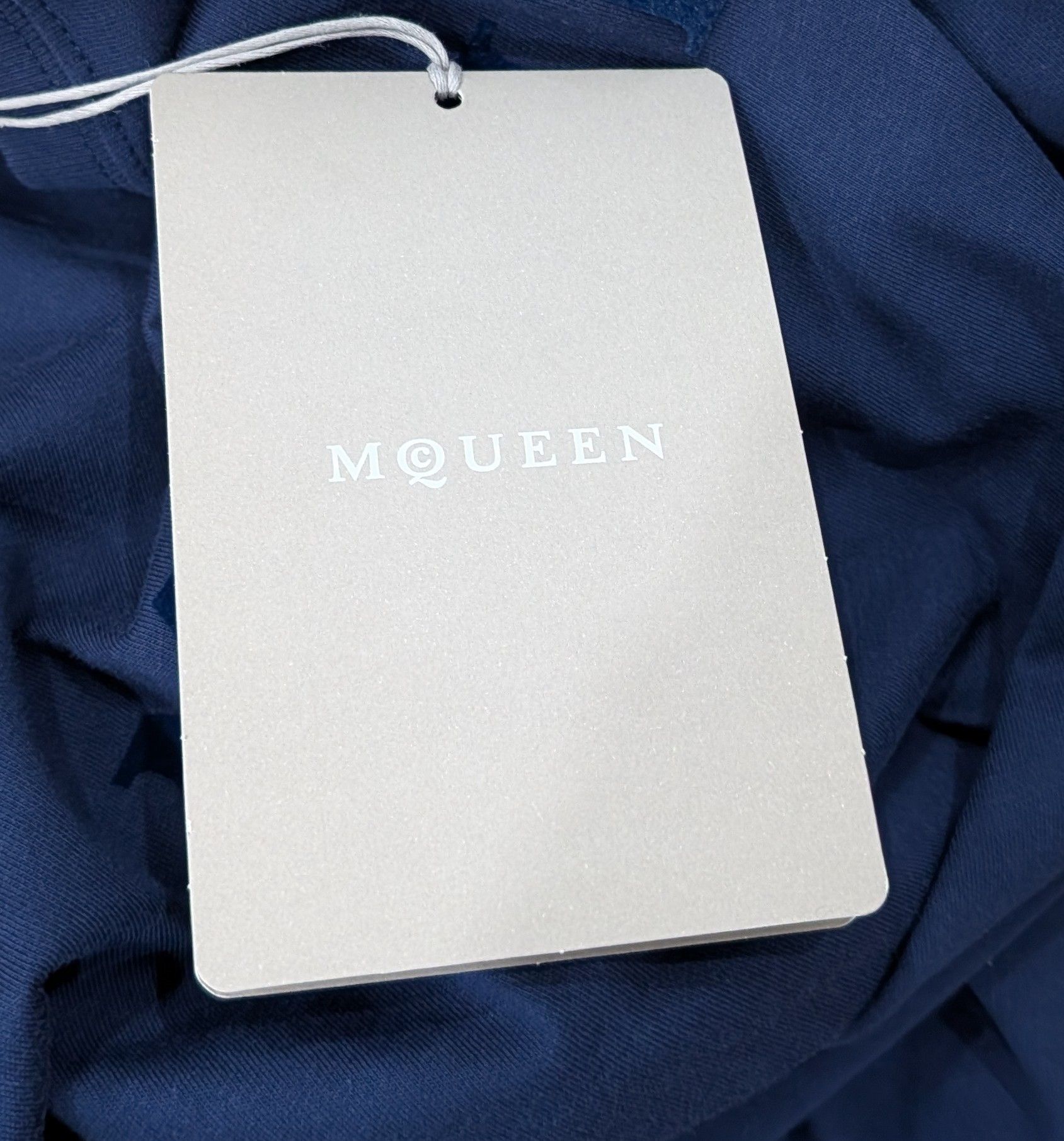 Alexander McQueen Alexander McQueen Flocked Logo T-Shirt Dark Blue 2XL Size US XXL / EU 58 / 5 - 6 Thumbnail