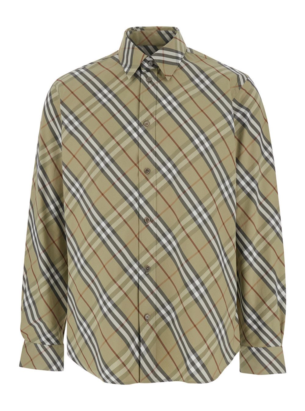 Burberry Beige Shirt with Pointed Collar and All-Over Check Motif in Cotton for Men Size US XL / EU 56 / 4 - 1 Thumbnail