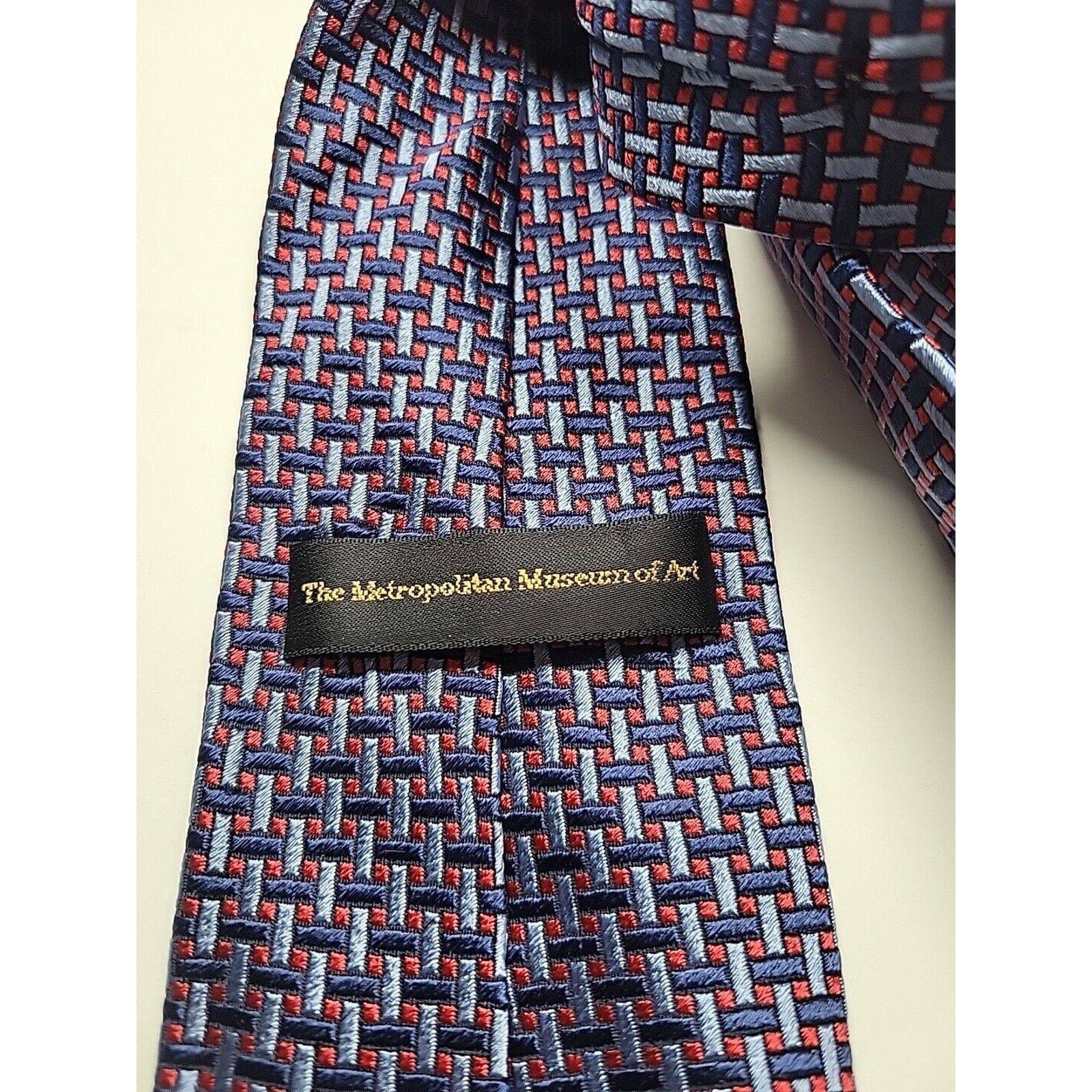 Other Metropolitan Museum of Art Tie Silk Two Tone Blue Red Weave Size ONE SIZE - 4 Thumbnail