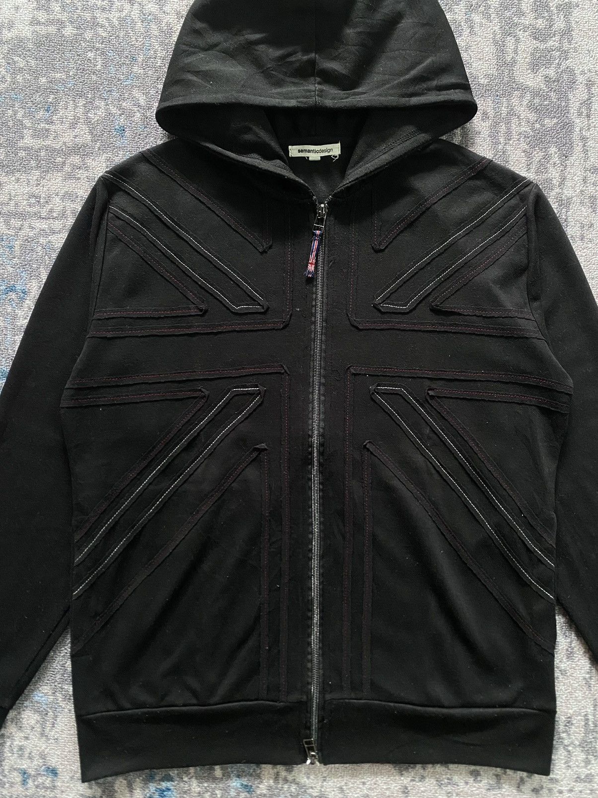 If Six Was Nine Semantic design emboirdery england flag double zip hoodie Size US L / EU 52-54 / 3 - 2 Thumbnail
