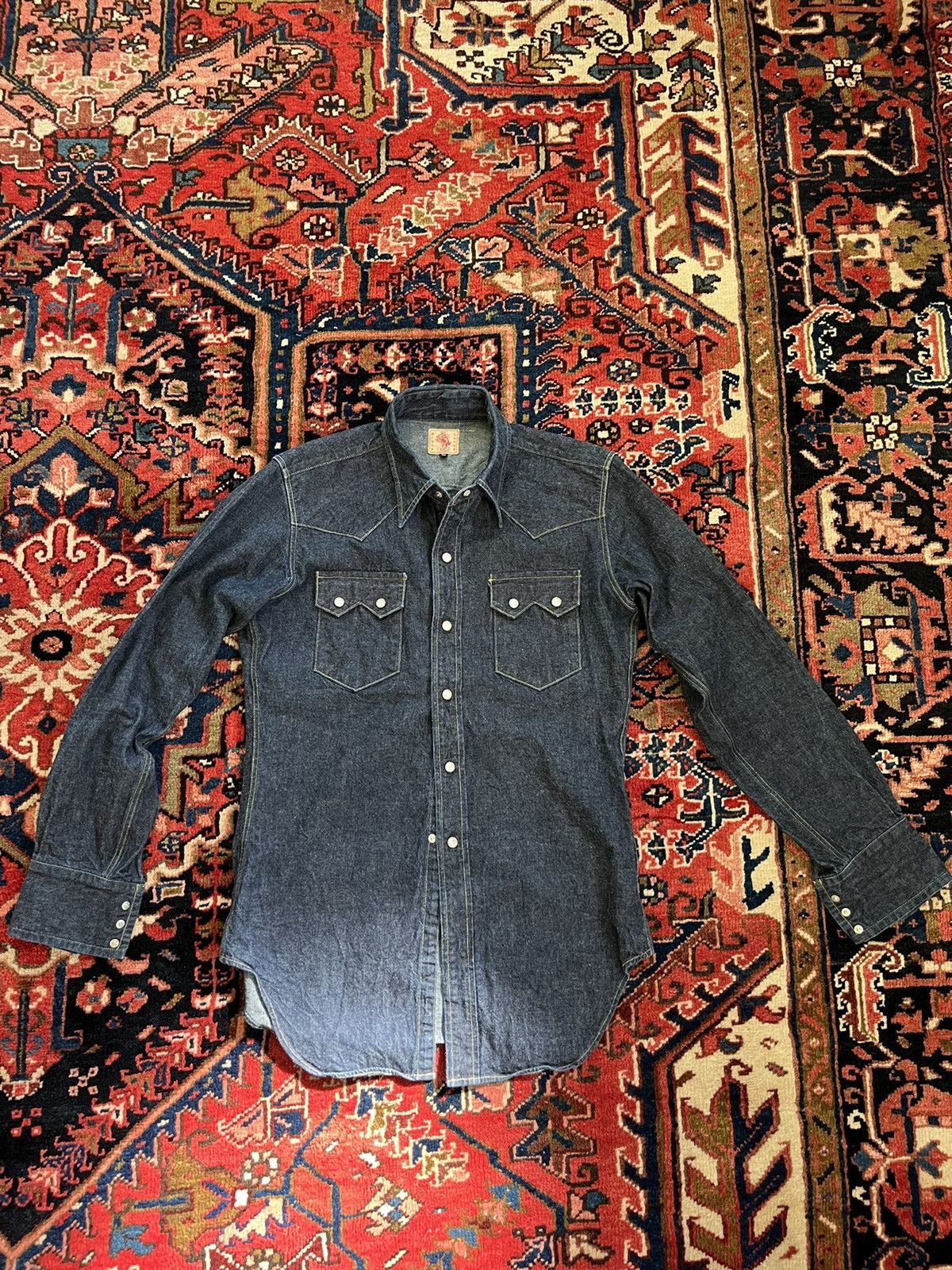 image of Brycelands Sawtooth Denim Western - Size 38 in Blue, Men's