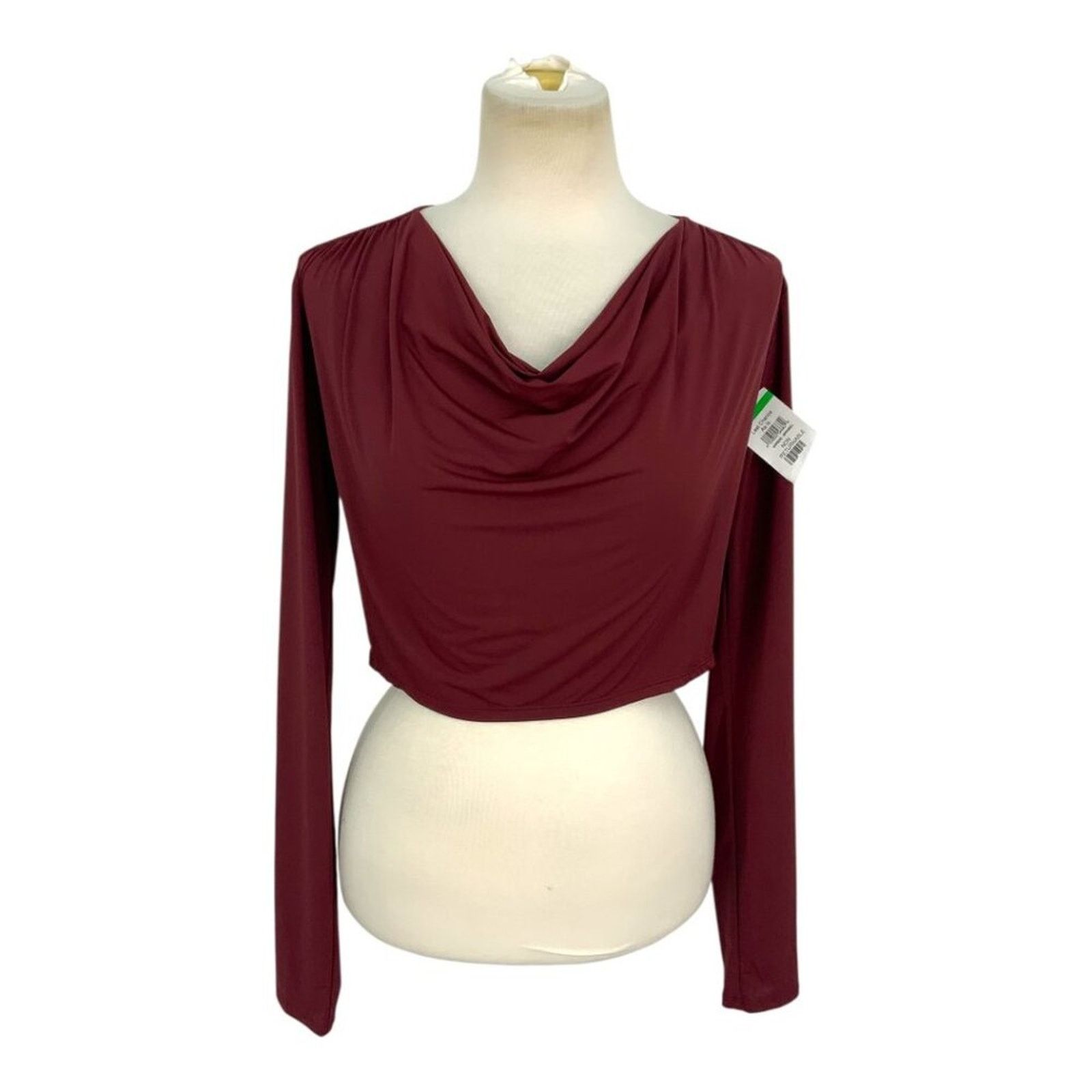 Other Open Edit Cowl Neck Long Sleeve Crop Top Small NWOT $49 MSRP Size S / US 4 / IT 40 - 2 Thumbnail