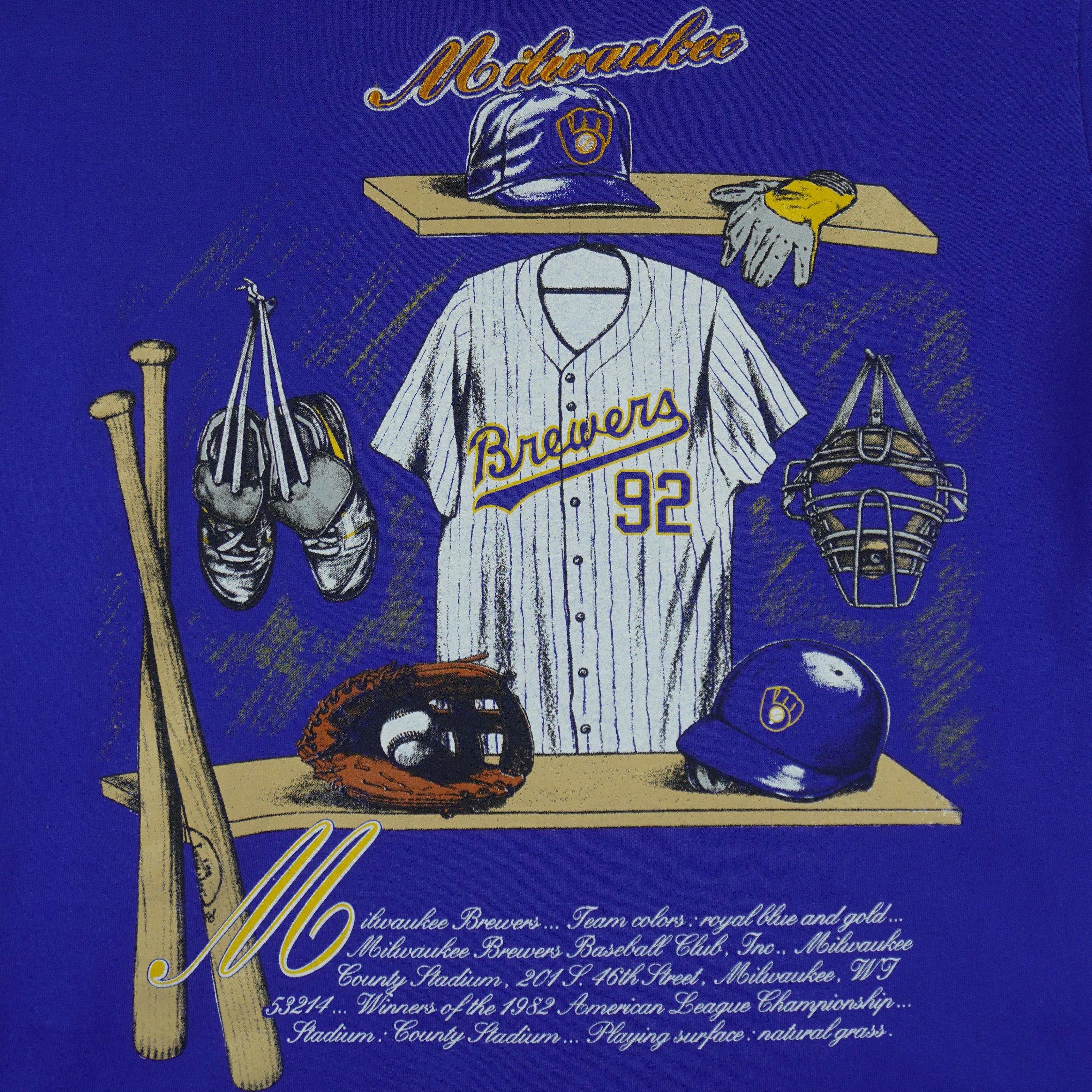 Nutmeg MLB - Milwaukee Brewers Locker Room T-Shirt 1992 Size US L / EU 52-54 / 3 - 3 Thumbnail