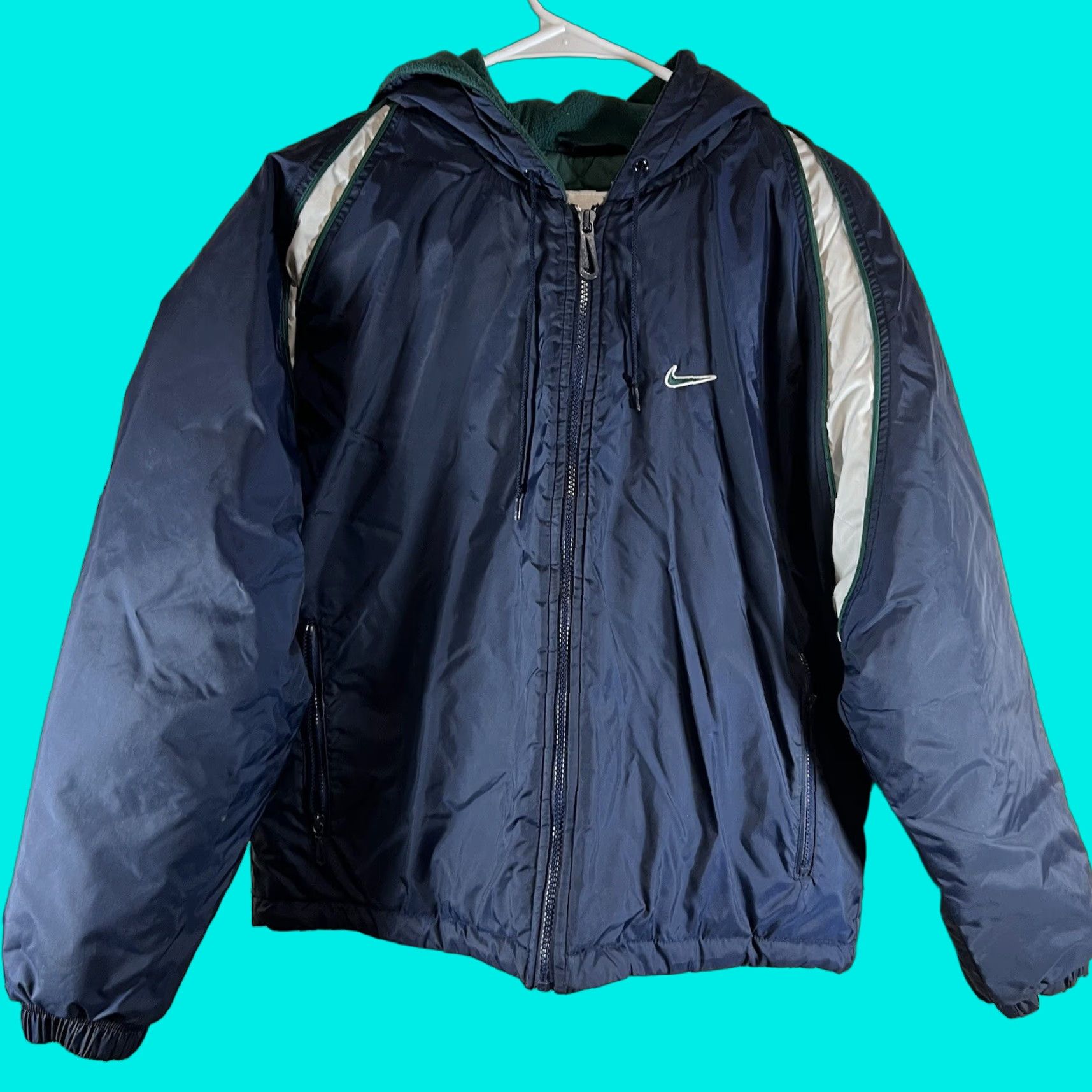 Nike VINTAGE Nike Puffer Jacket Mens Size M Blue Quilted Liner 8-10 Polyester Jacket Size US M / EU 48-50 / 2 - 1 Thumbnail