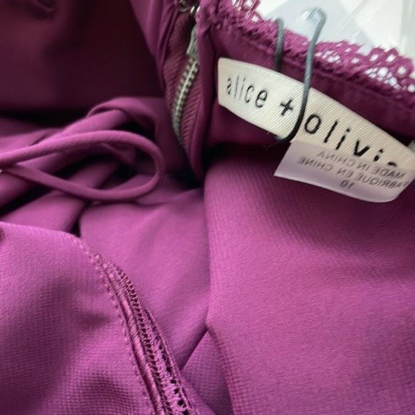 Alice + Olivia Alice + Olivia Genevieve Spaghetti Strap Dress Boysnberry 10 Size L / US 10 / IT 46 - 12 Thumbnail