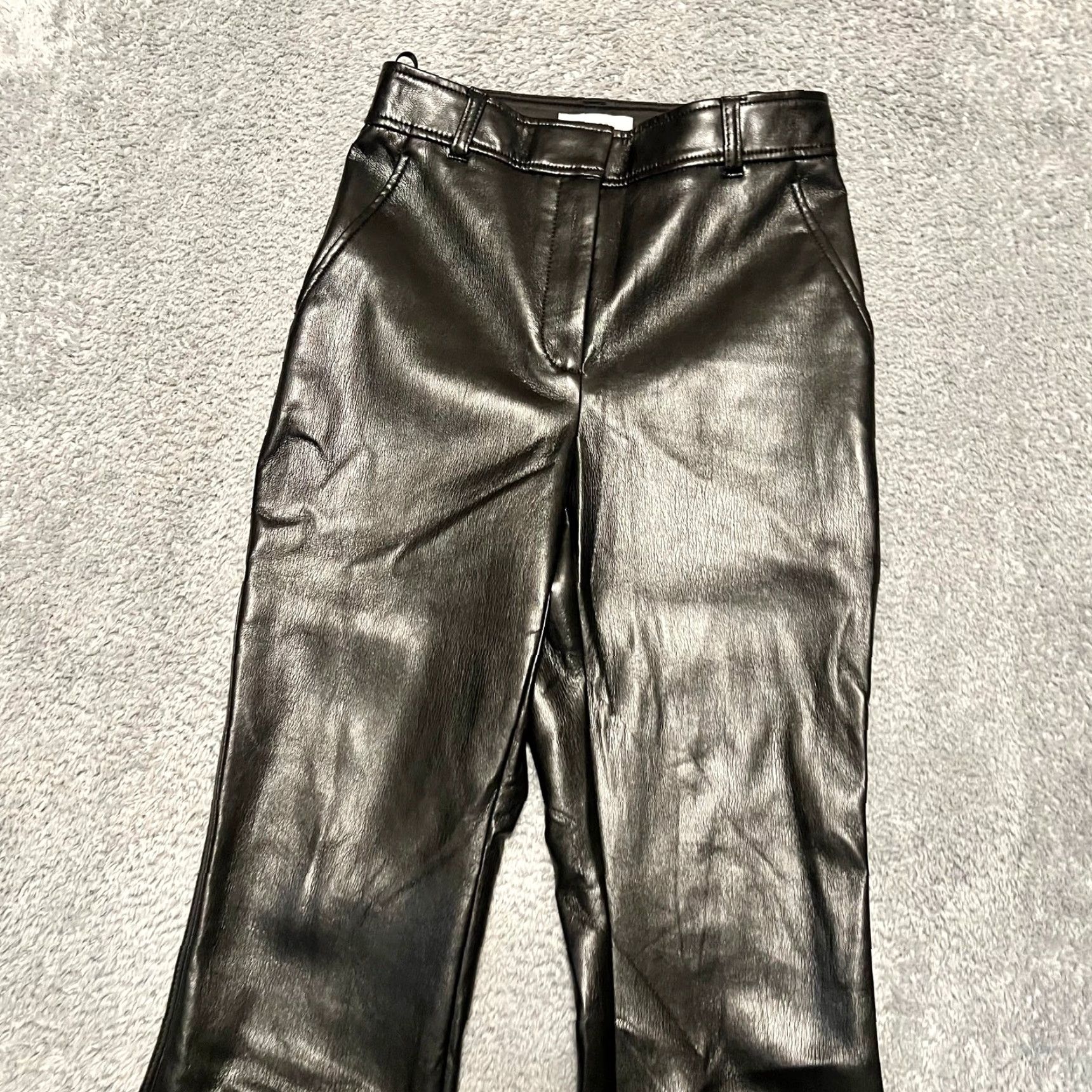 Vintage Babaton Pants Womens 0 Black Faux Leather Flat Front Straight Leg Pants Womens 0 Black Faux Leather Flat Front Straight Leg Men? Size 25" / US 0 / IT 36 - 2 Thumbnail