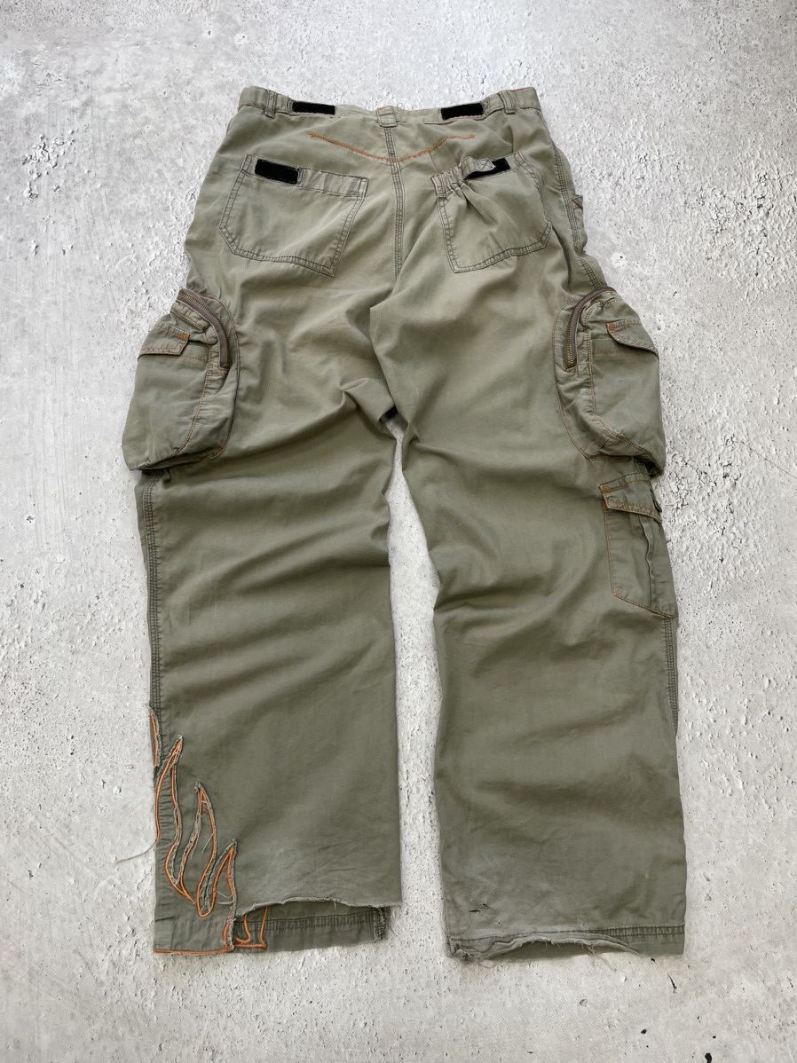 Japanese Brand × Vintage Vintage CRAZY FLAME BAGGY CARGO JAPANESE PANTS distressed Size US 32 / EU 48 - 10 Thumbnail