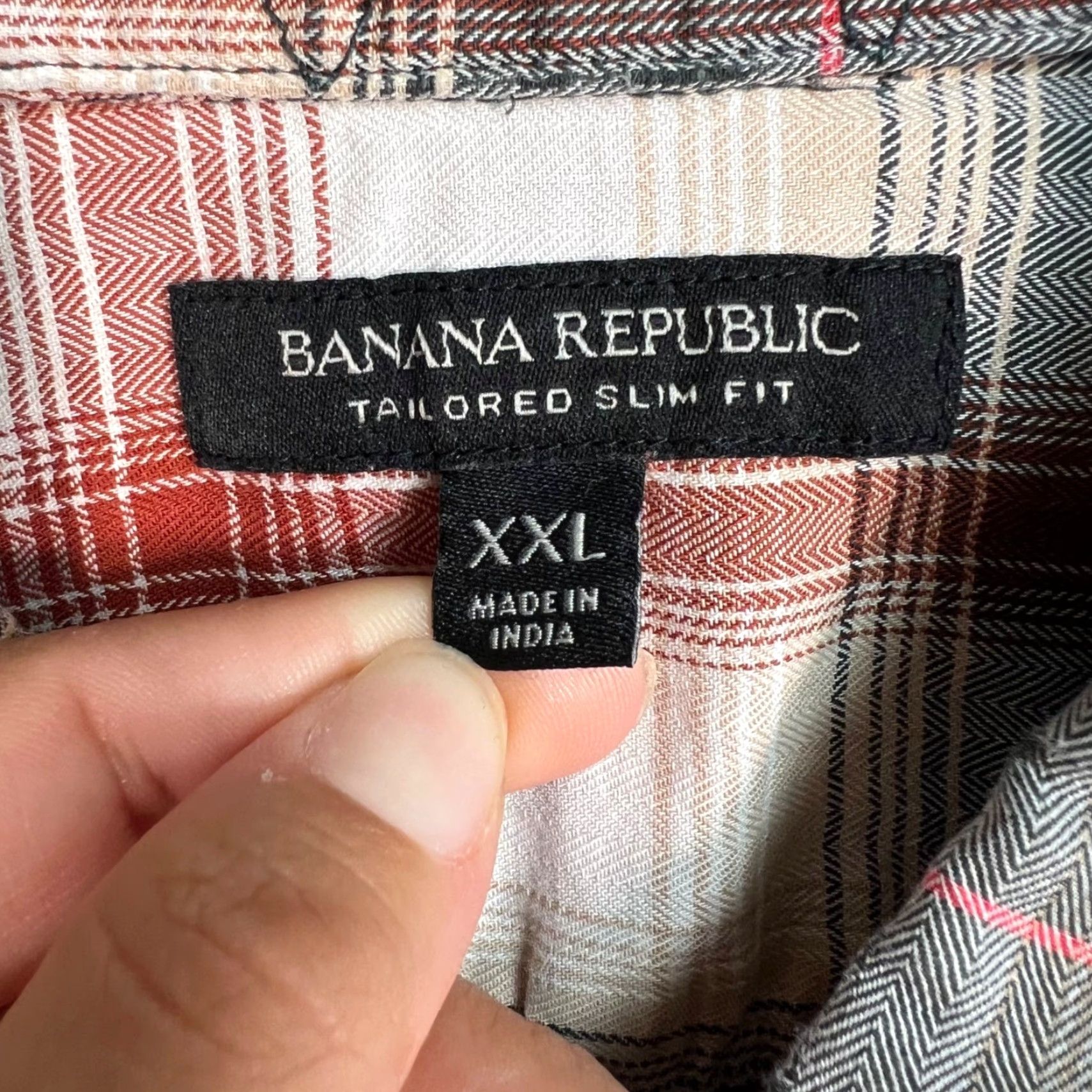 Banana Republic VINTAGE Banana Republic Mens Tailored Slim Fit Plaid Shirt XXL Cotton Blend Long Sleeve Size US XXL / EU 58 / 5 - 3 Thumbnail