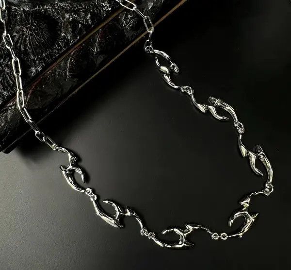 Jewelry Silver Chunky Chain Link Necklace, Modern Necklace Size ONE SIZE - 5 Thumbnail