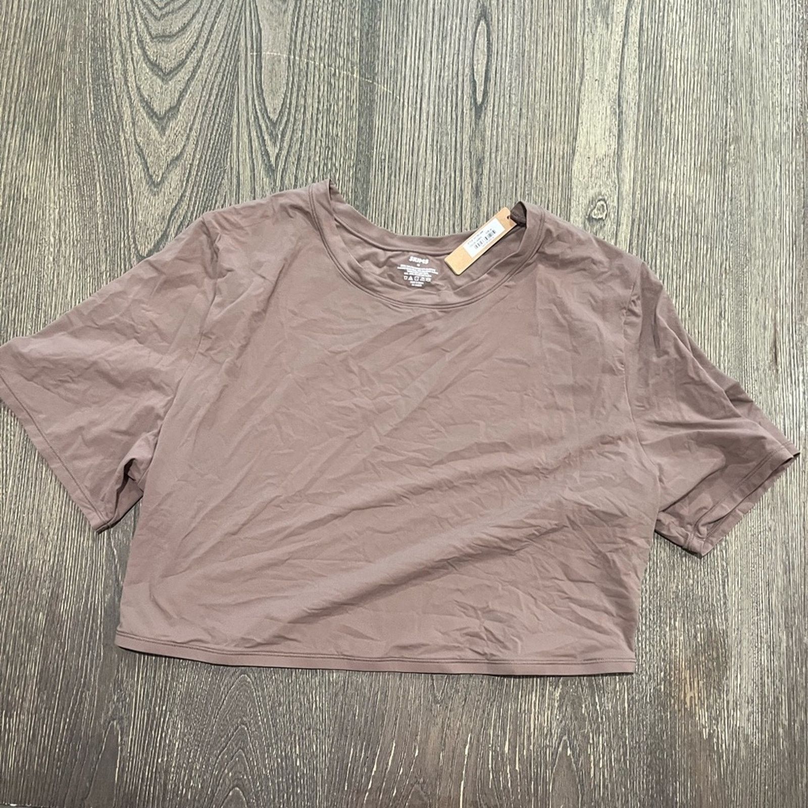 SKIMS NWT Skims Fits Everybody Super Cropped T-Shirt Umber 4X Size 4XL / US 24-26 - 1 Thumbnail