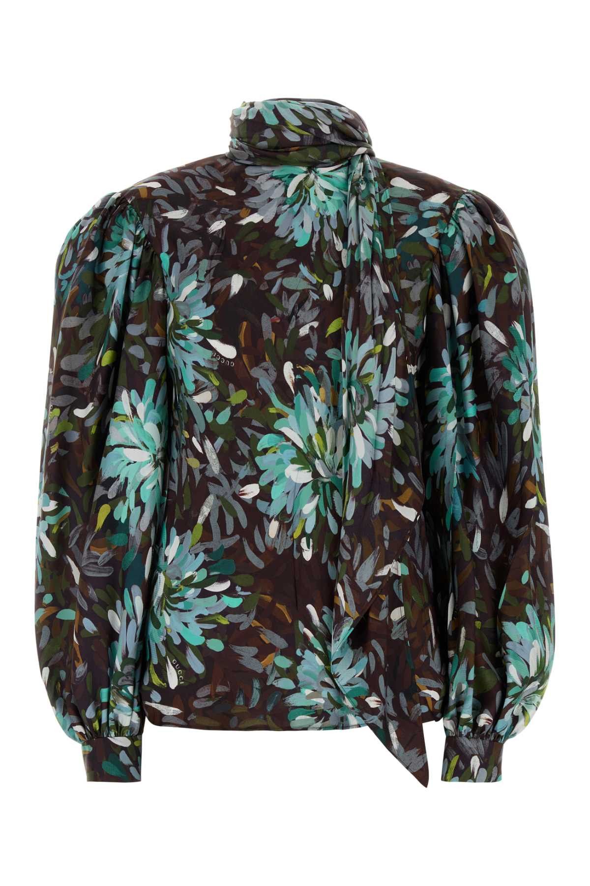 Gucci Printed Twill Blouse Size S / US 4 / IT 40 - 1 Thumbnail